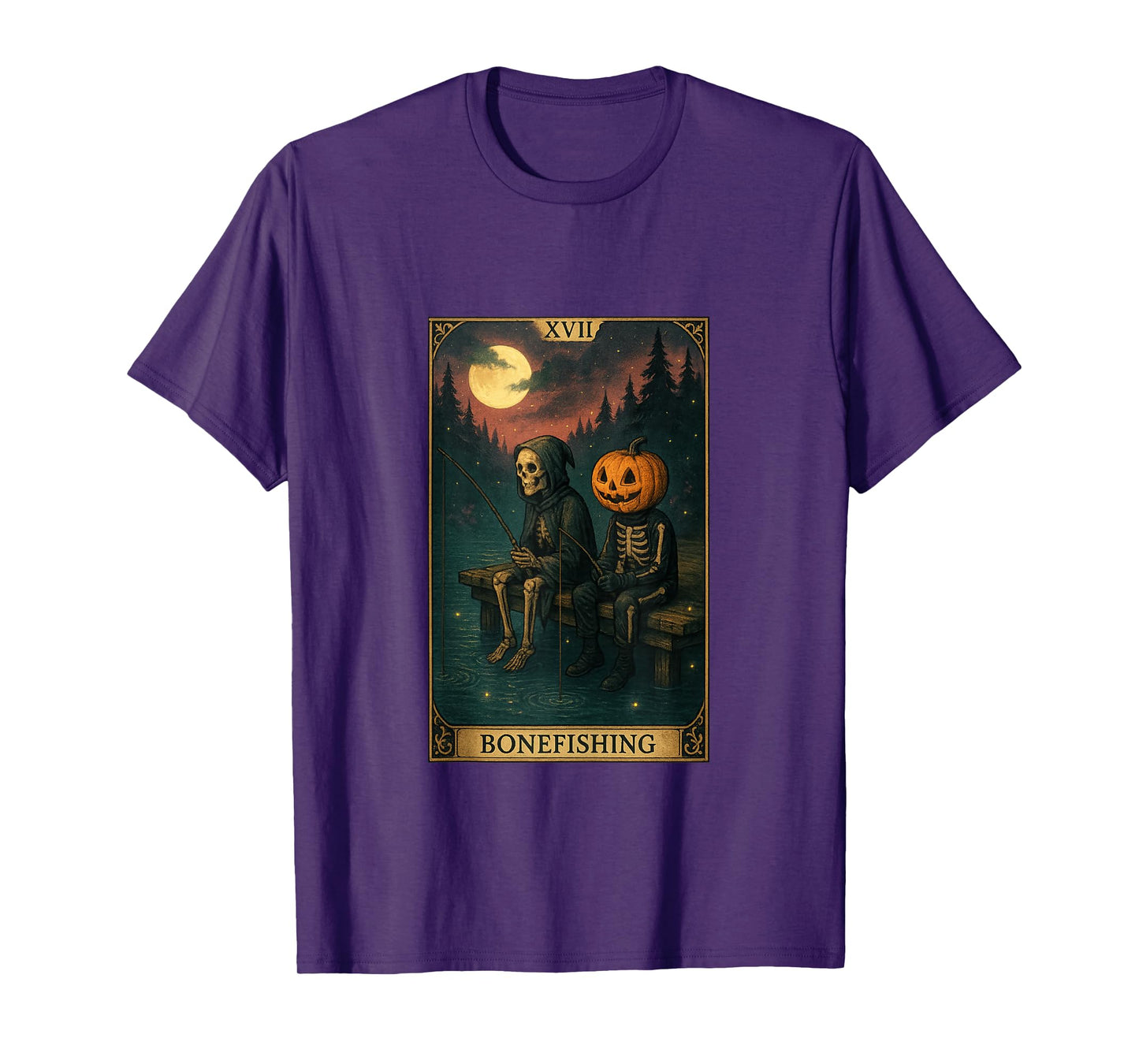 Funny Halloween Bonefishing Jack O Lantern Skeleton Fishing Tank Top