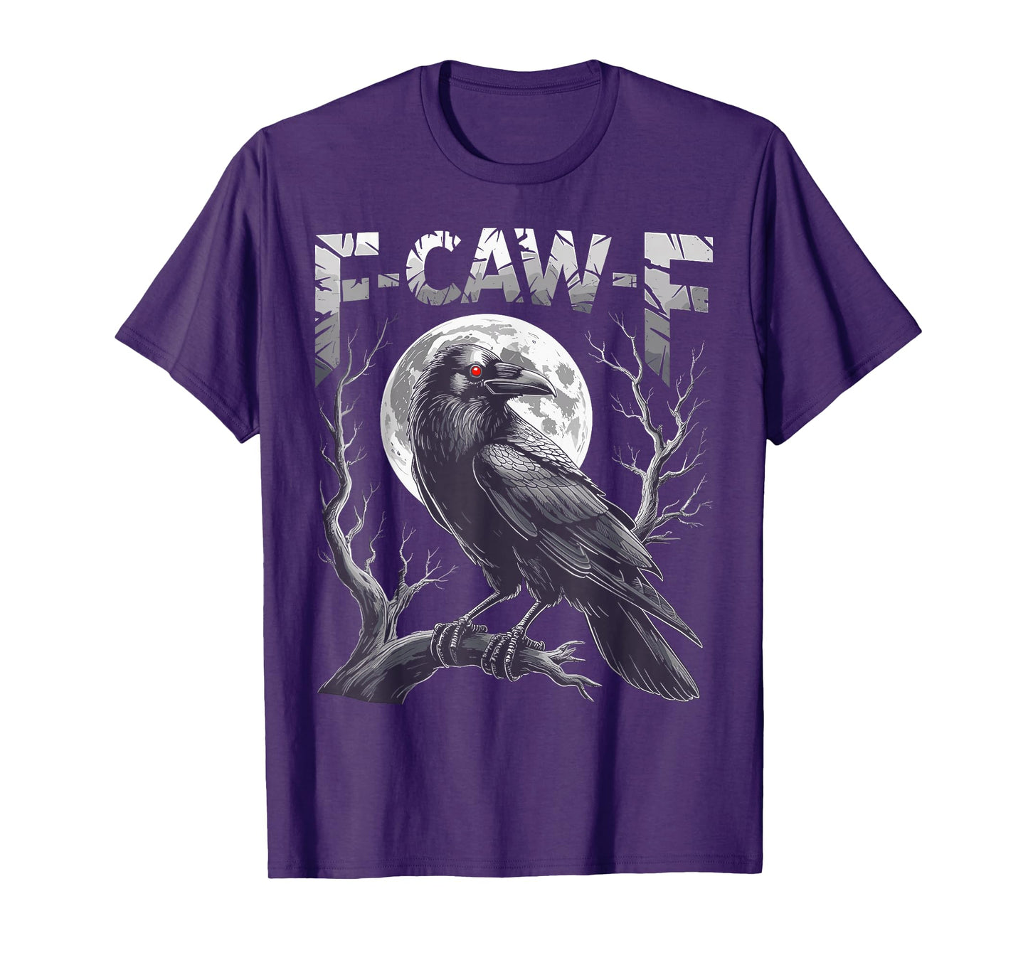 Black Crow, F-Caw-F Funny Black Bird Moon Gothic Adult Humor T-Shirt