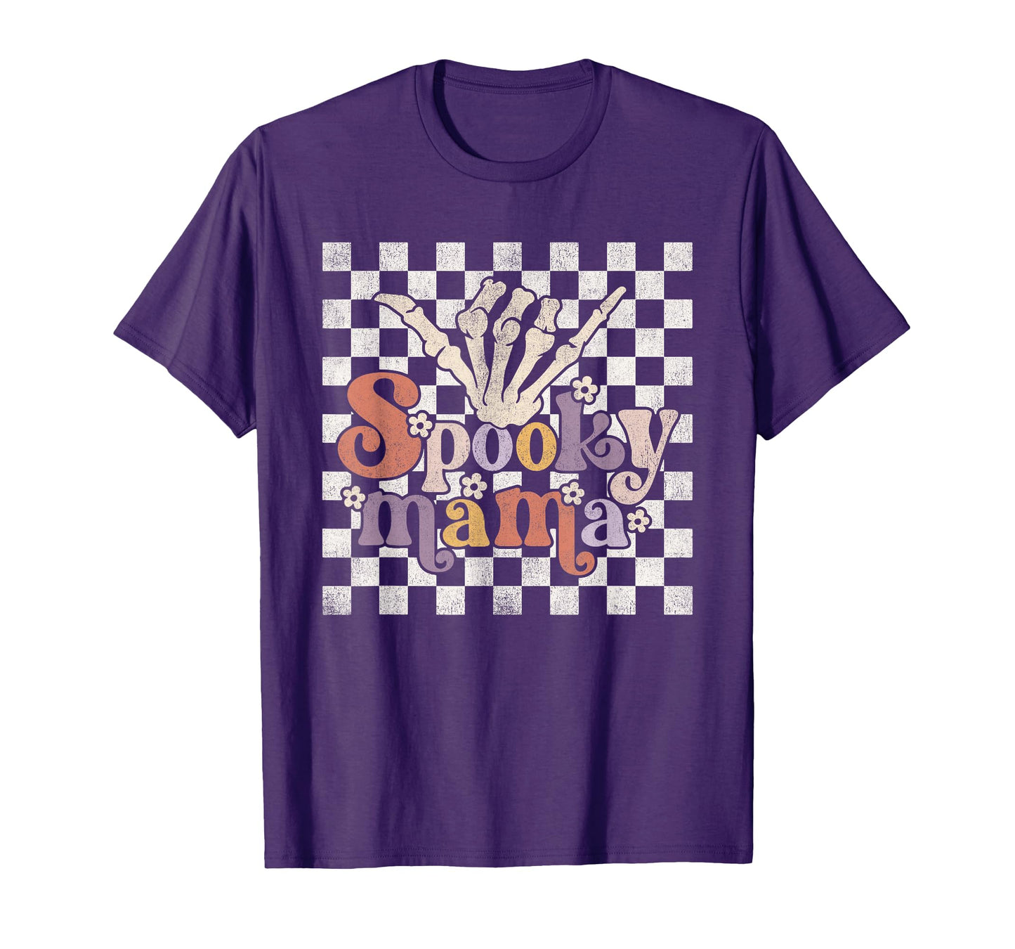 Spooky Mama Skeleton Hand Retro Halloween T-Shirt