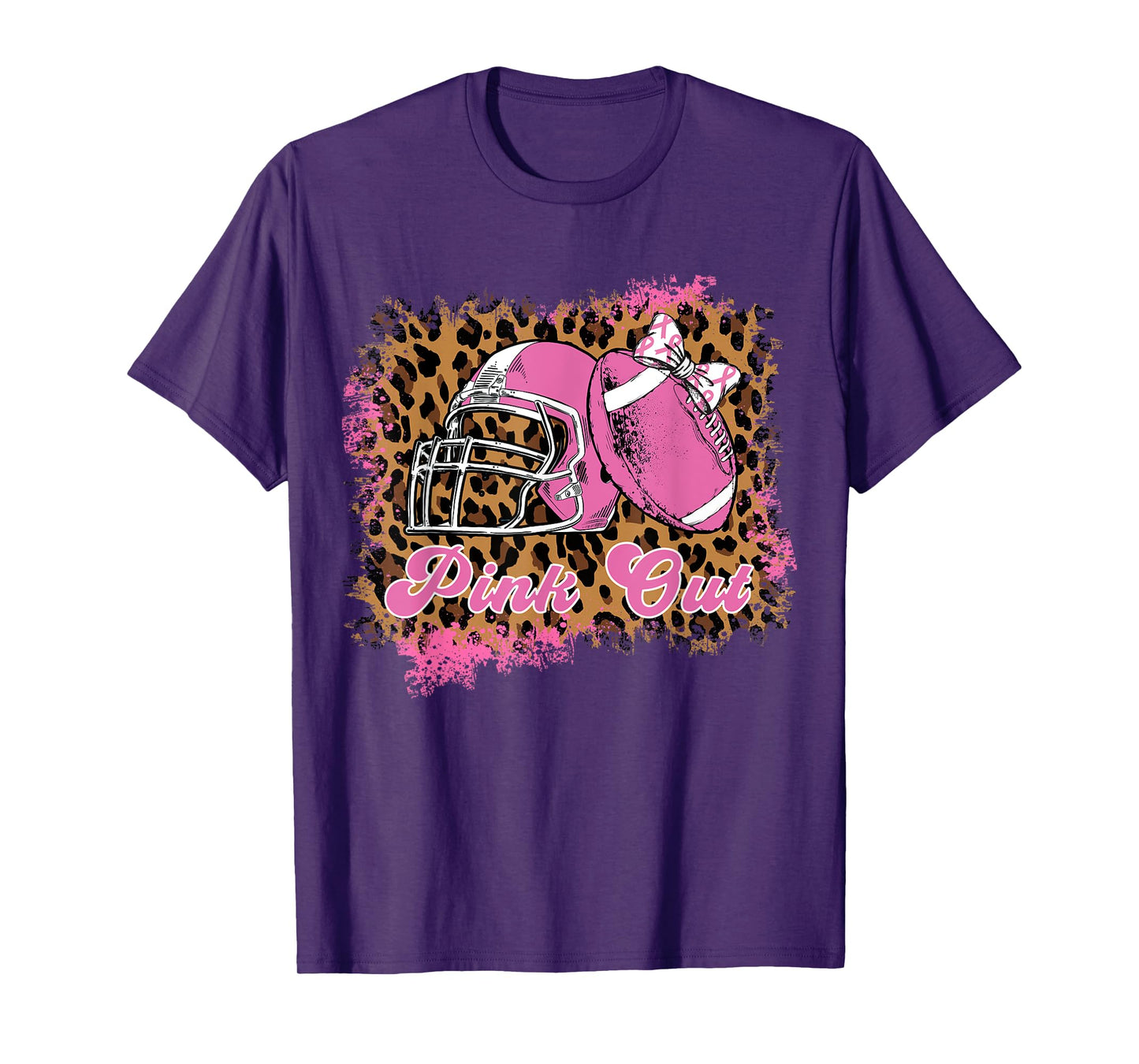 Breast Cancer Ribbon Women Pink Out Football Mom Hair Bow T-Shirt