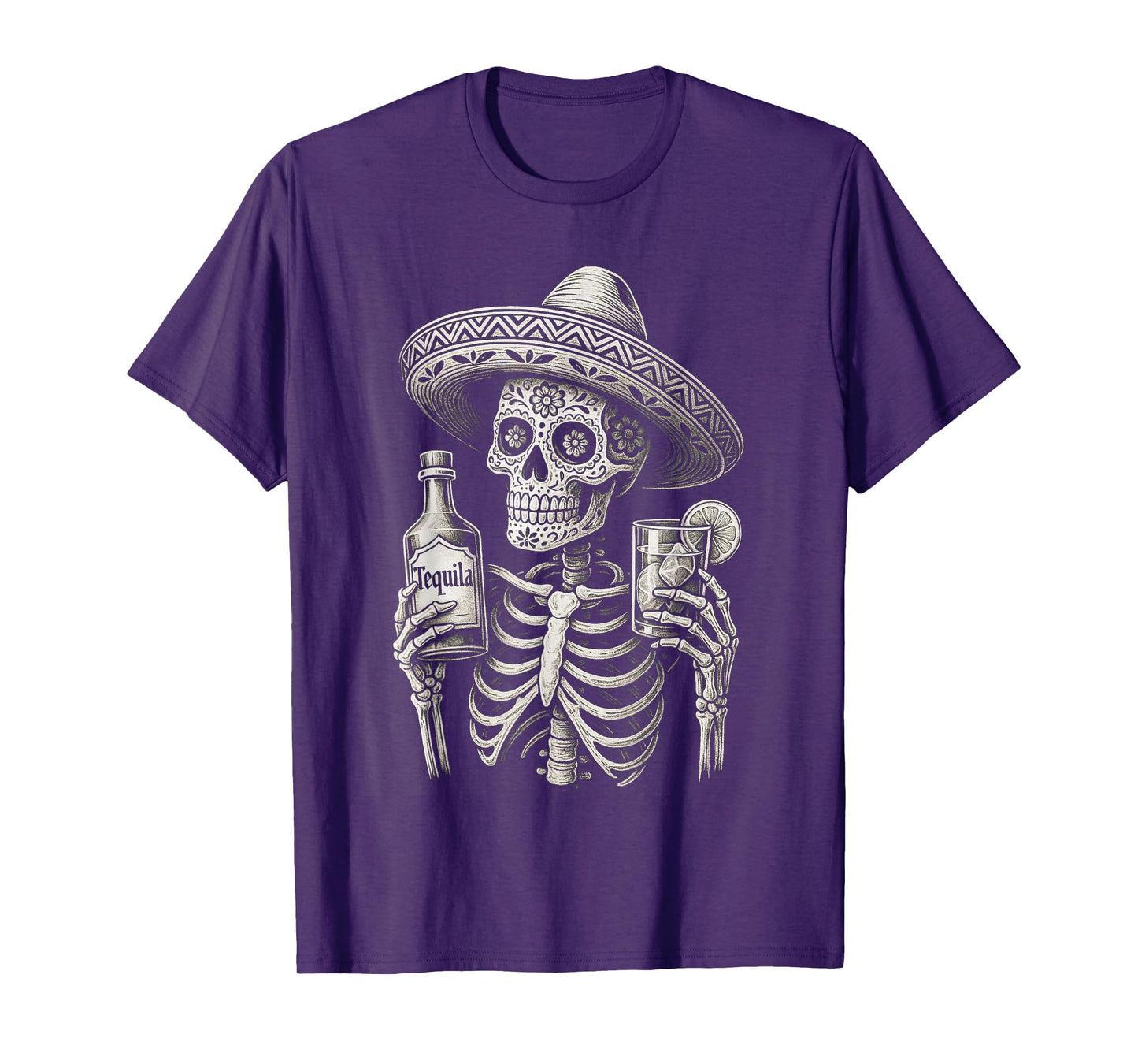 Dia De Los Muertos Vintage Skeleton Tequila Day of Dead Men T-Shirt