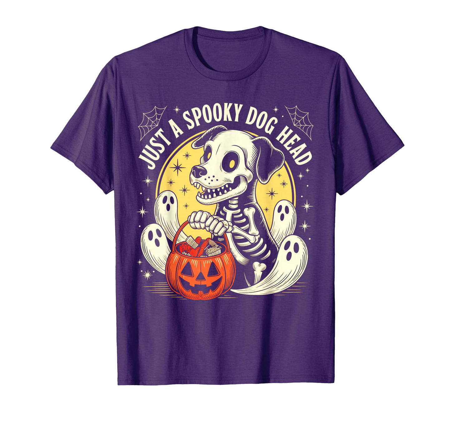 Funny Dogs Lovers Just A Spooky Boo Halloween Dog Pumkin T-Shirt