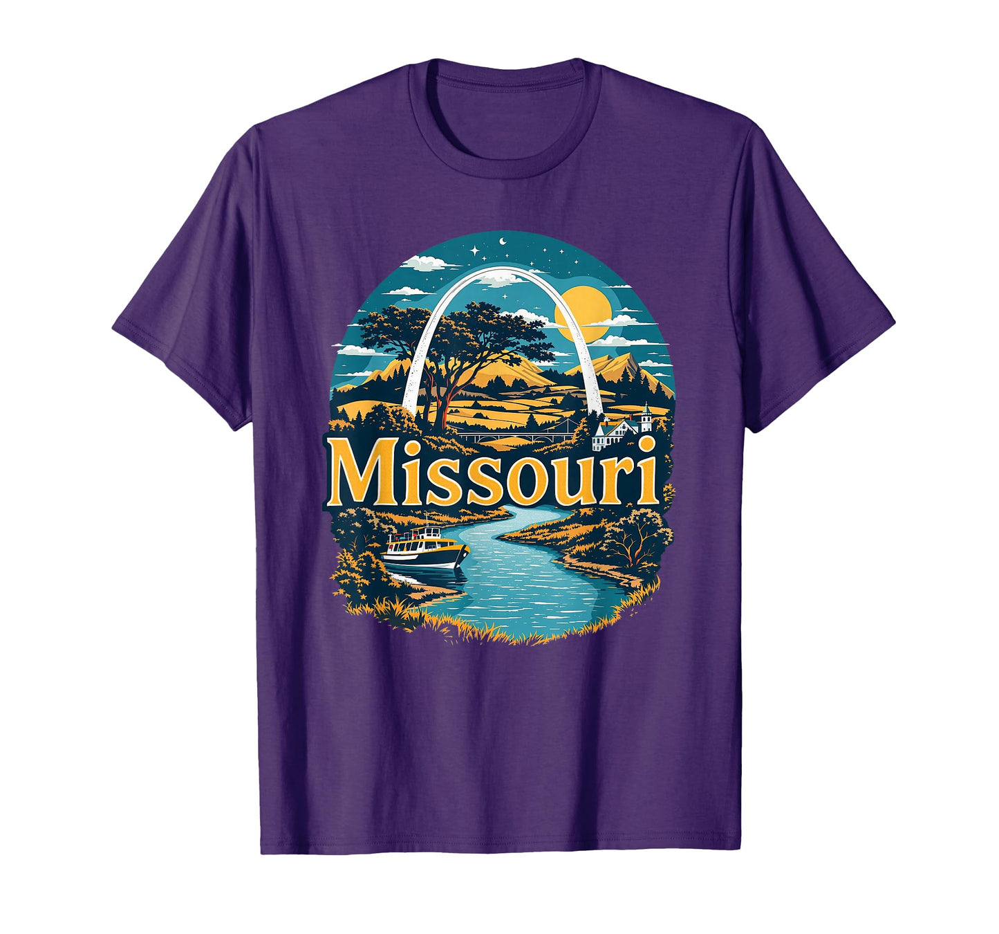 Retro Missouri Home State MO Nature Sunset Vintage T-Shirt