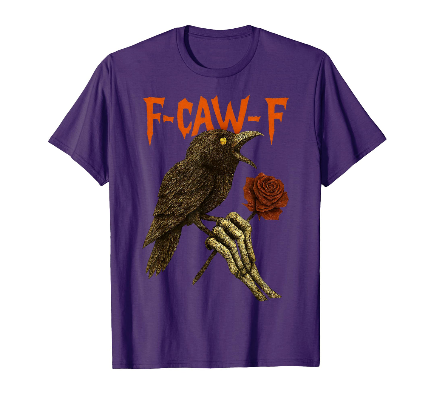 Funny F Caw F Raven Bird Gothic Graphic Halloween Crow Pun T-Shirt