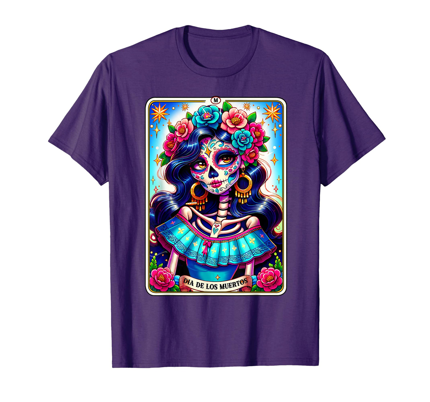 Tarot Card Dia De Los Muertos Woman Catrina Day Of The Dead T-Shirt