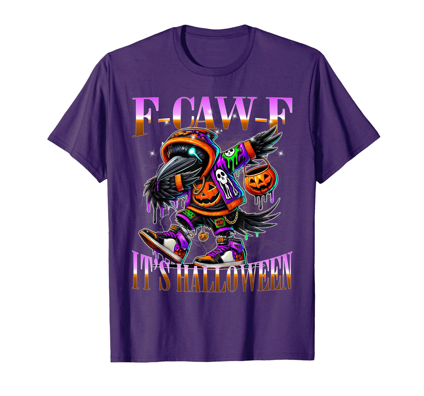 F-Caw-F Raven Halloween Graffiti Urban Spooky T-Shirt