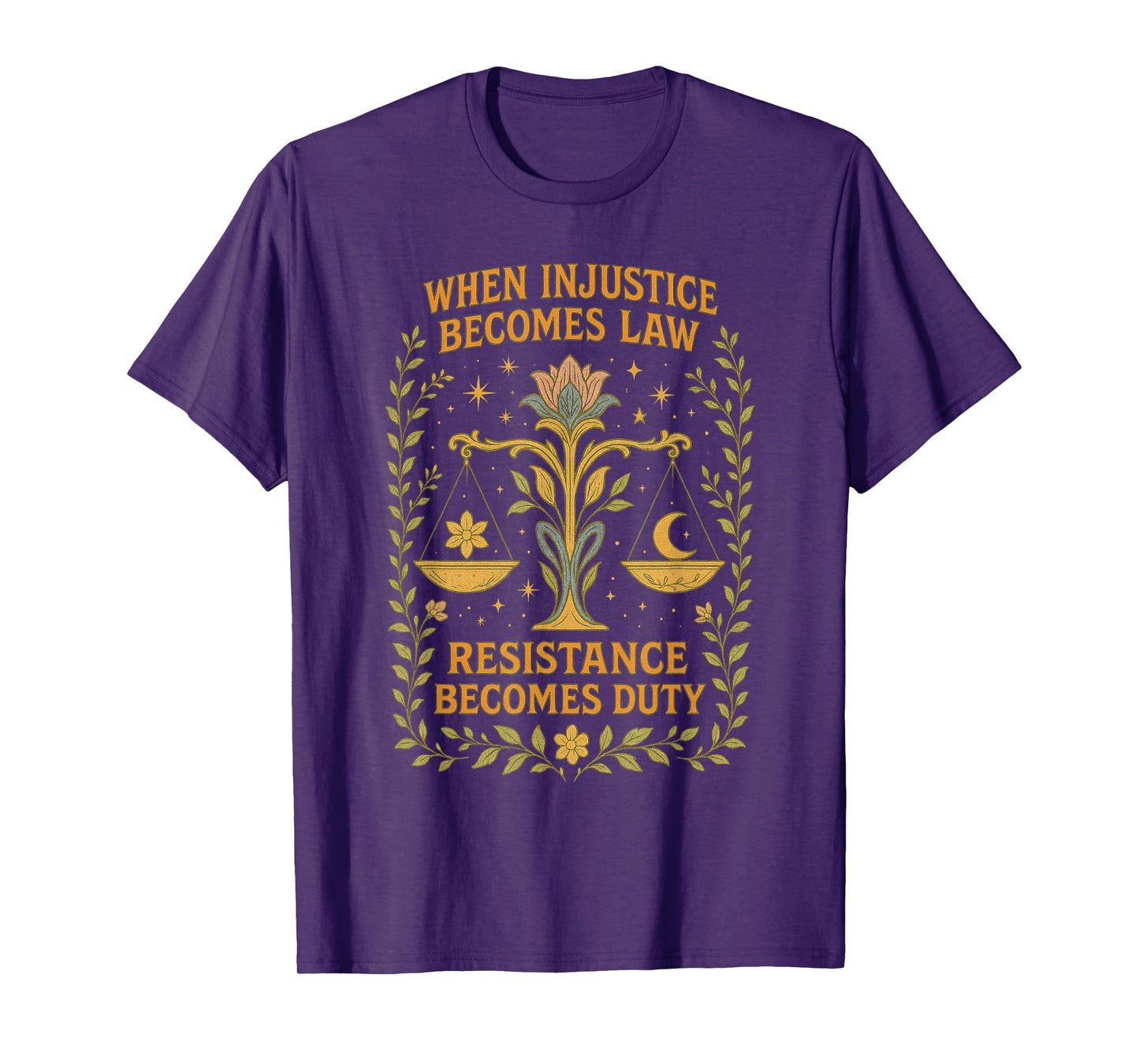 Vintage Floral When Injustice Becomes Law Rbg Shirt Women T-Shirt