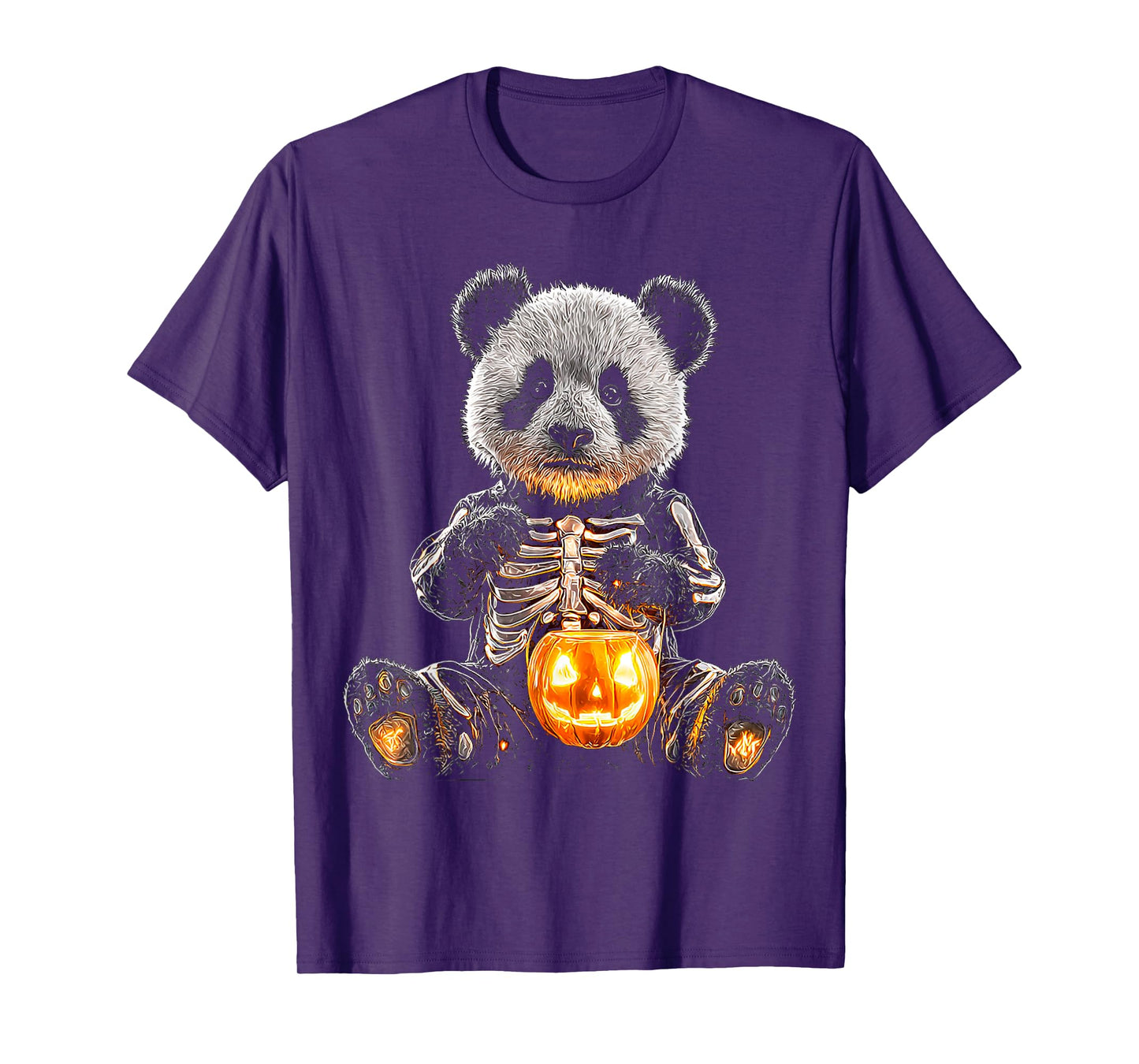 Halloween Panda Skeleton with Pumpkin Animal Halloween T-Shirt