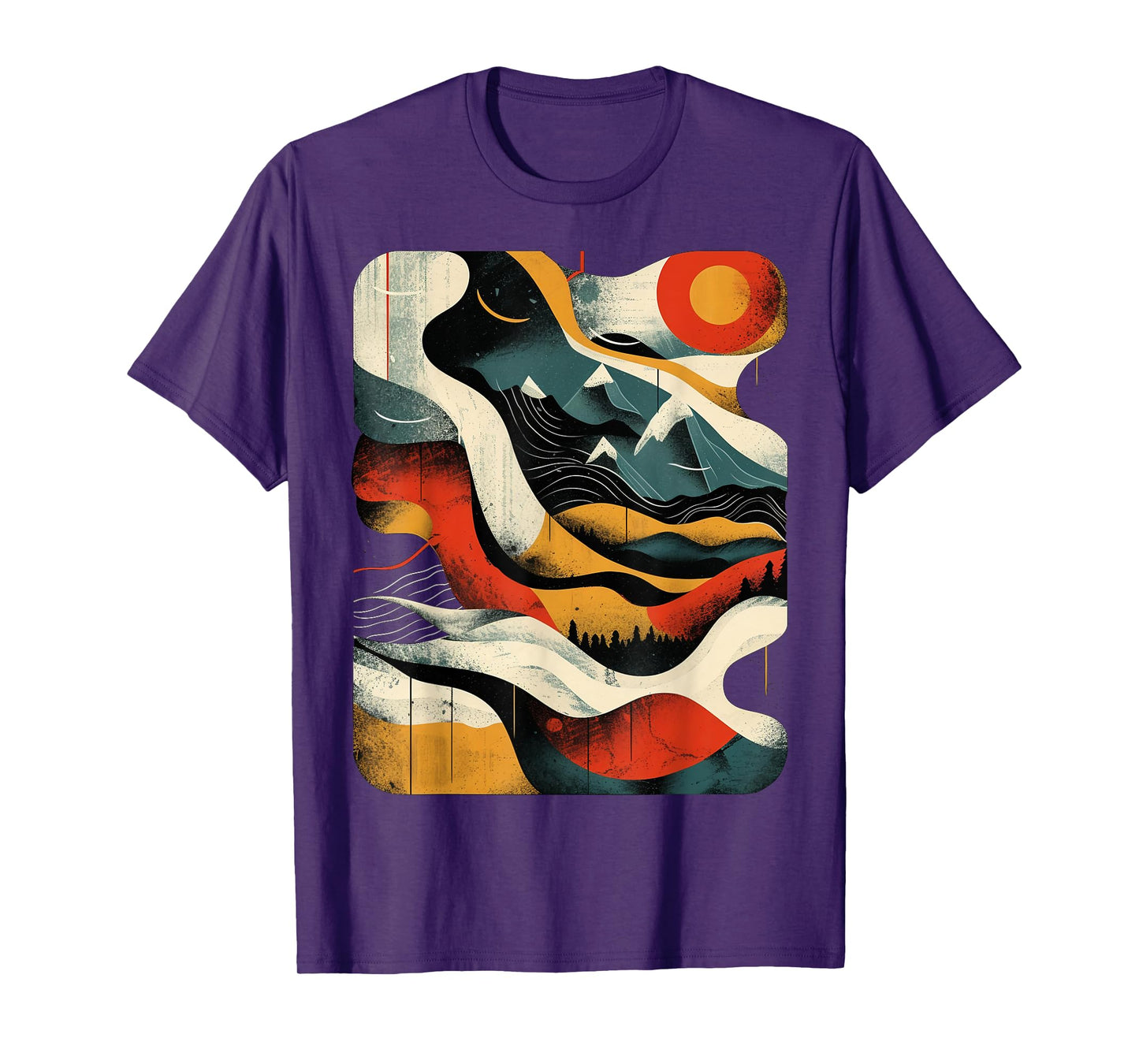 Artsy Hiker on Abstract Art Hiking T-Shirt