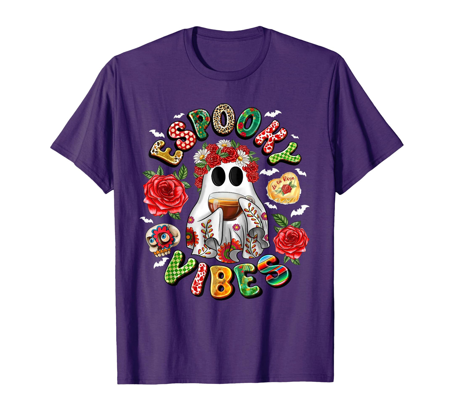 Espooky Vibes Mexican Ghost Day Of The Dead Dia De Muertos T-Shirt