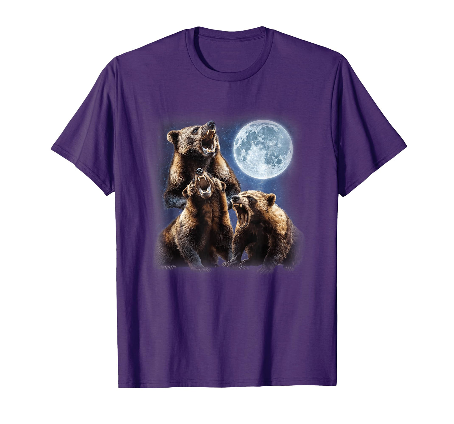 3 Wolverines Howling at the Moon Carcajou Badger Animal T-Shirt