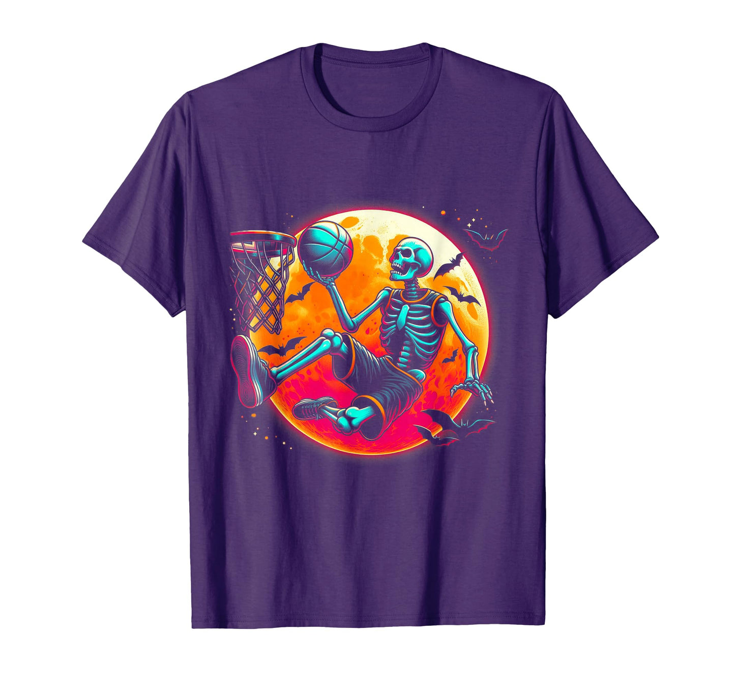 Halloween Basketball Funny Skeleton Spooky Basketball Player T-Shirt