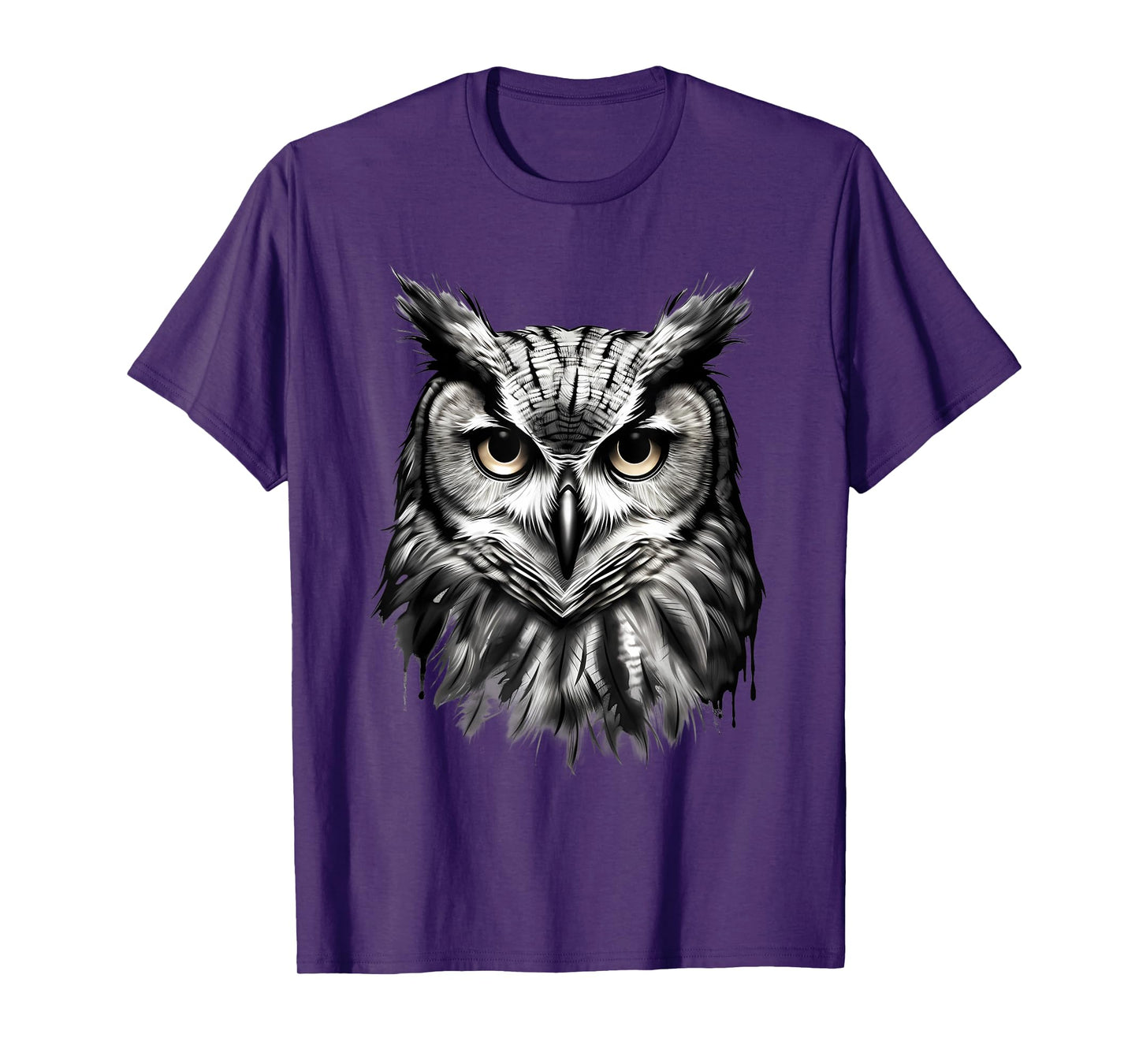 Owl Artwork Drawing Animal Lovers Animal Print Portrait T-Shirt