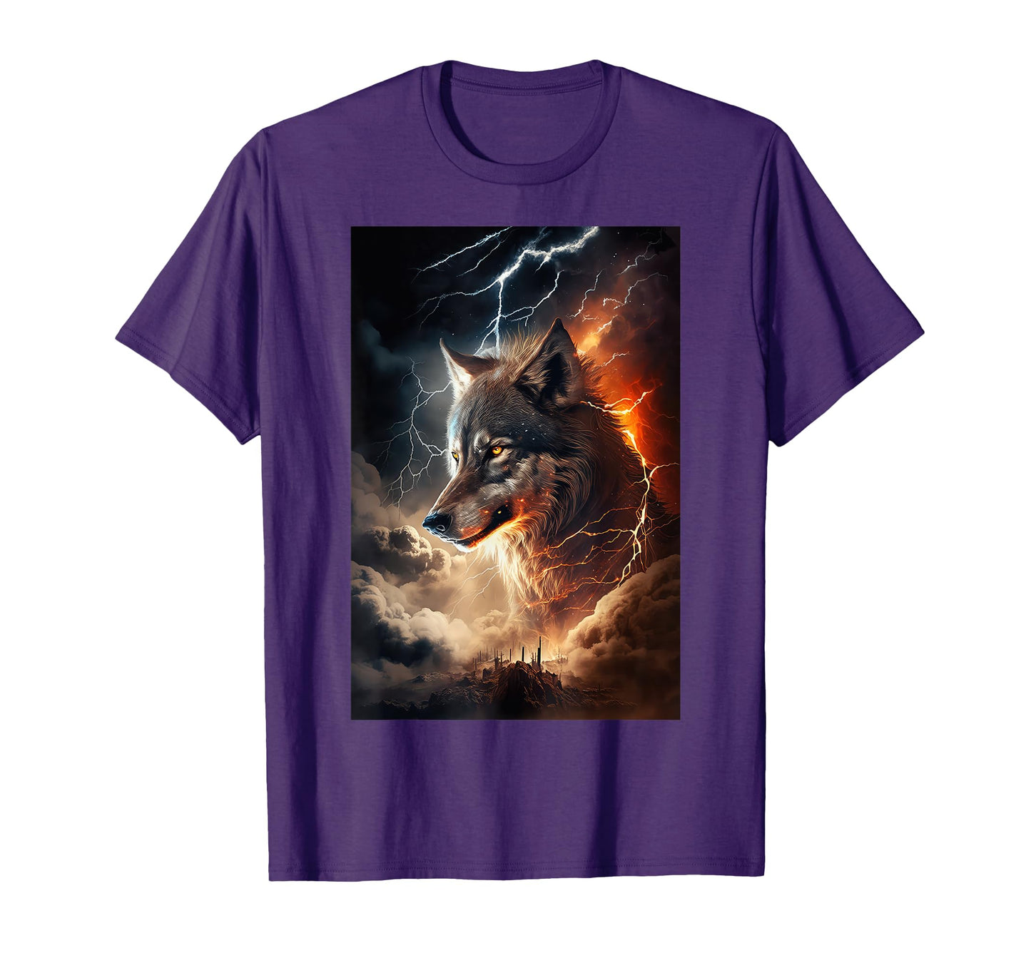 Wolf Lightning Thunder Wolf Lover T-Shirt