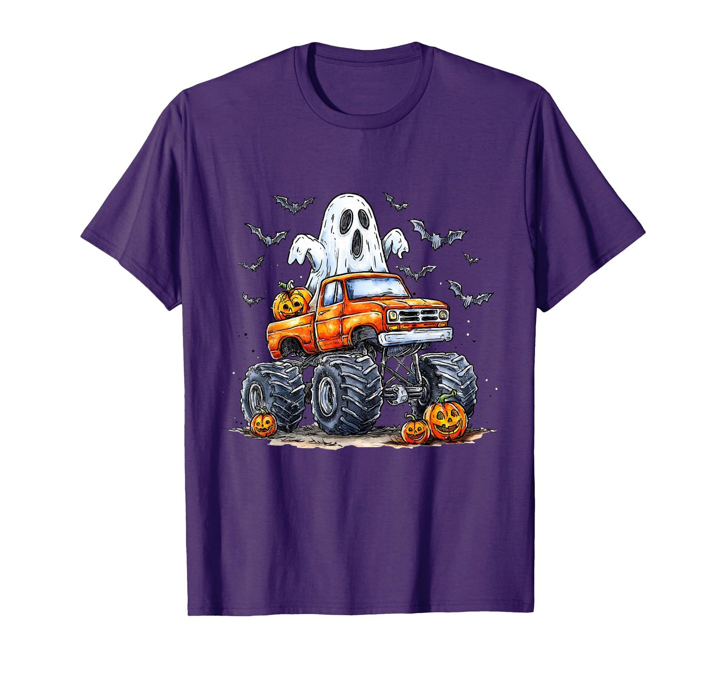 Bulldozer Ghost Halloween Ghost Monster Truck Construction T-Shirt