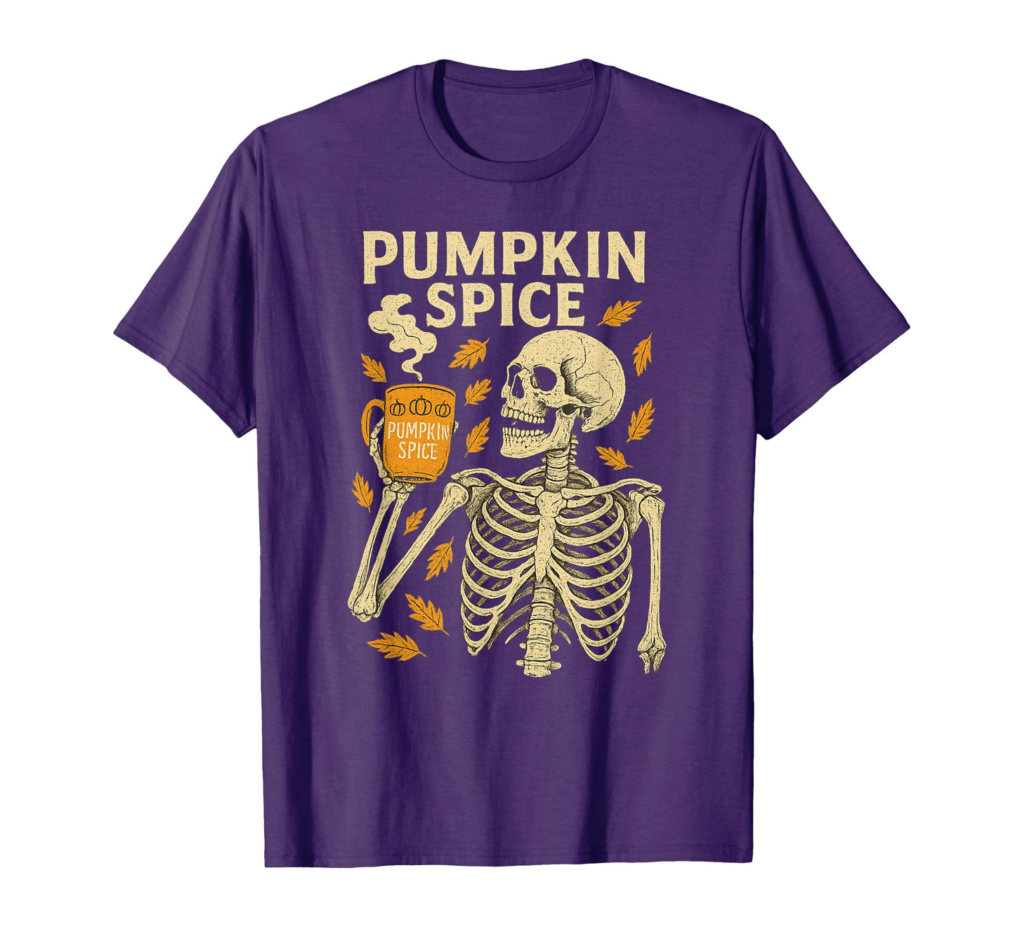 Vintage Halloween Skeleton Pumpkin Spice Latte Syrup Creamer T-Shirt
