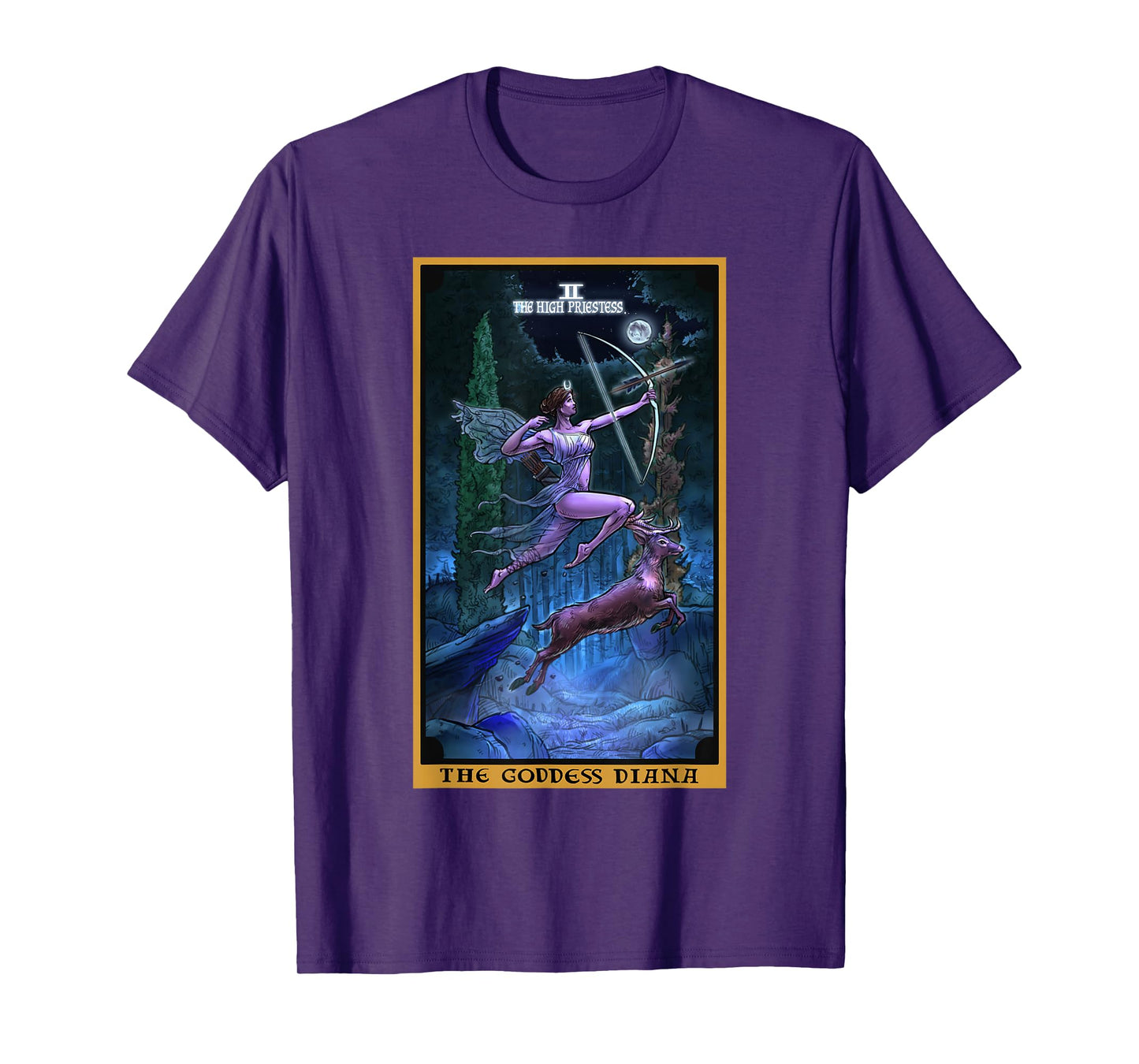 The Goddess Diana High Priestess Tarot Card Pagan Witchcraft T-Shirt