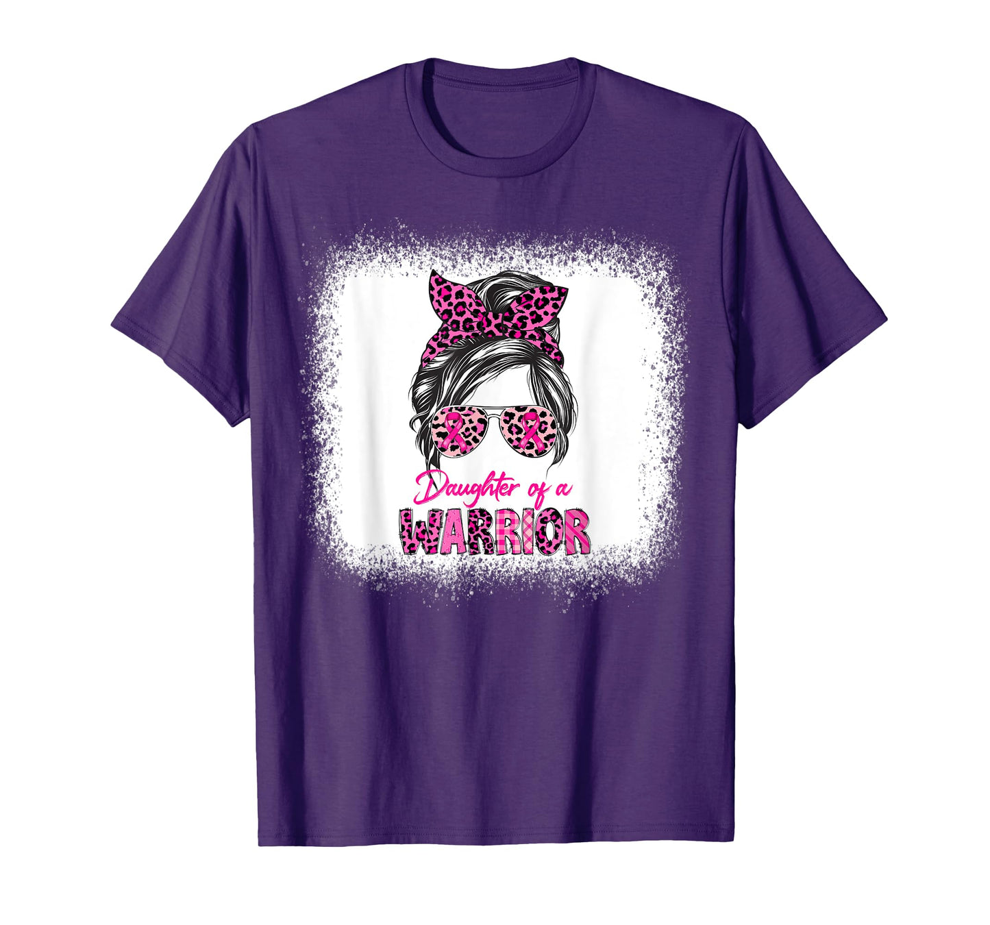 Messy Bun Daughter Of A Warrior Breast Cancer T-Shirt