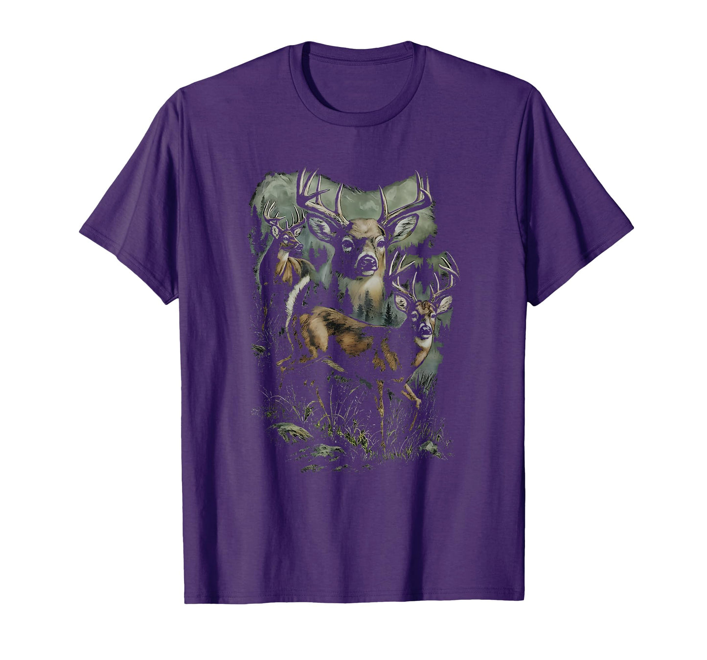 Retro Funny Hunter Deer Faded Nature Vintage Deer 90s Cute T-Shirt