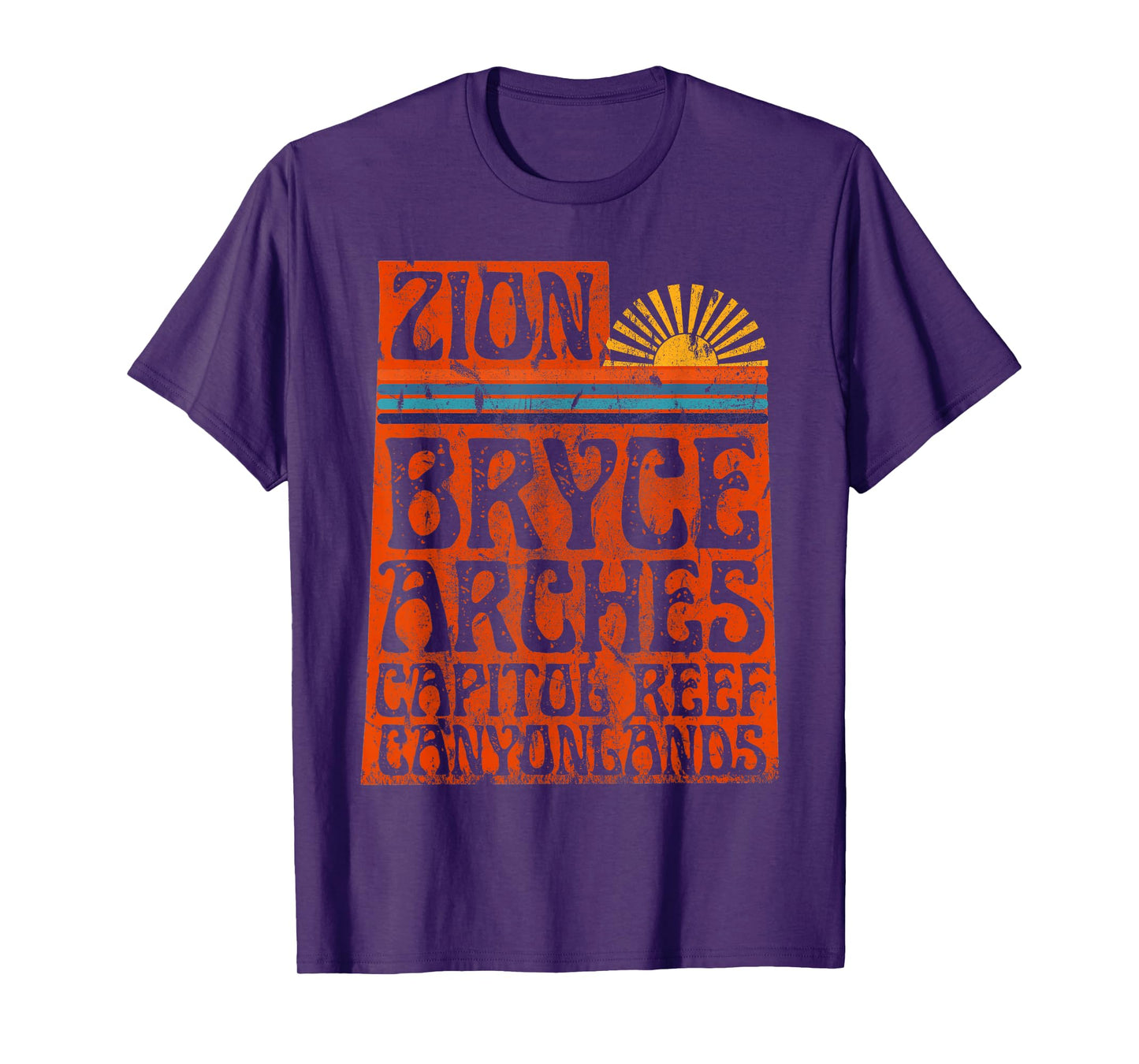 Utah National Parks Zion Arches Bryce Canyonlands State Map T-Shirt