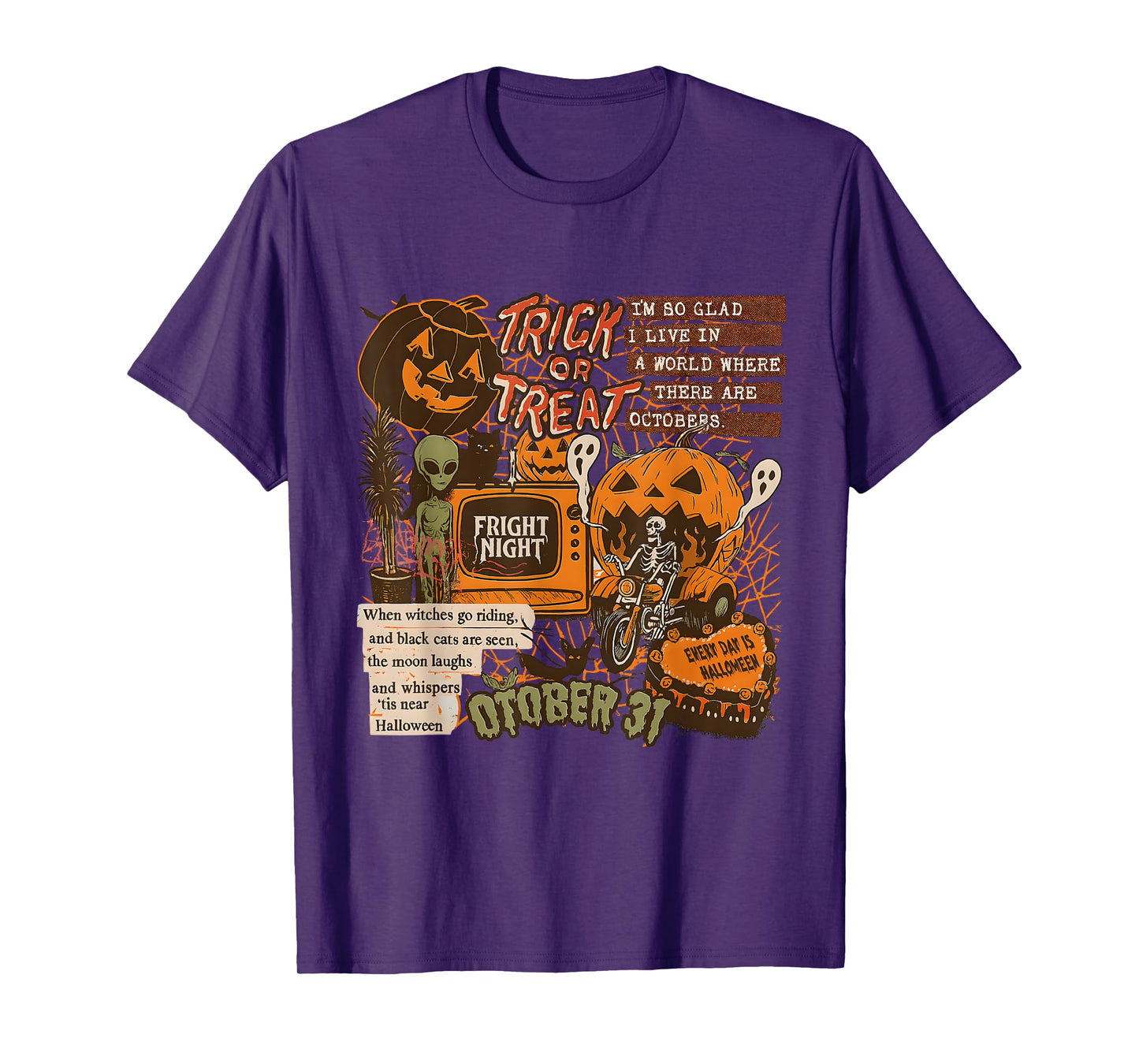 Grunge Retro Halloween Collage October 31 Artwork T-Shirt