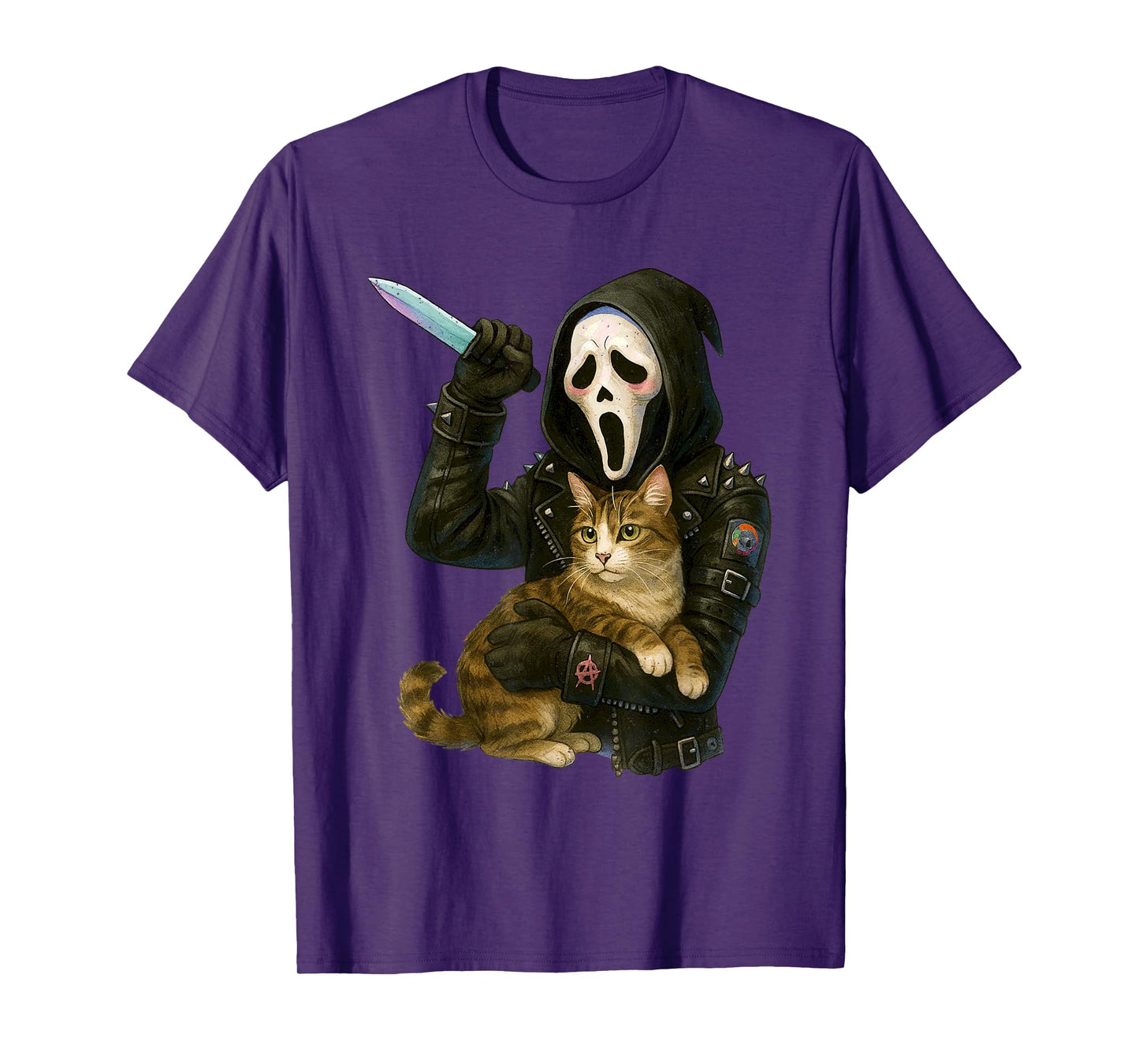 Grim Reaper Cat Halloween Funny Kitten Lover Feline T-Shirt