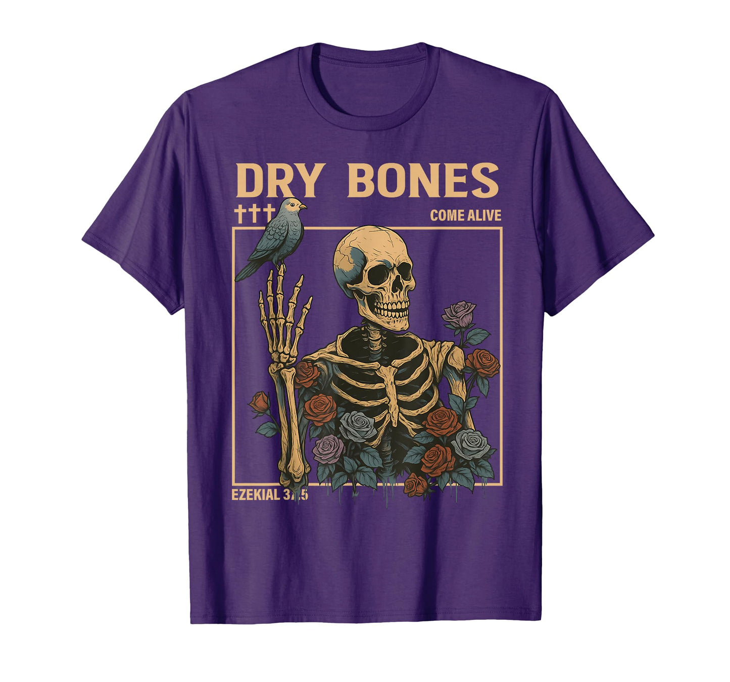 Come Alive Skeleton with Flower Halloween Women Men T-Shirt