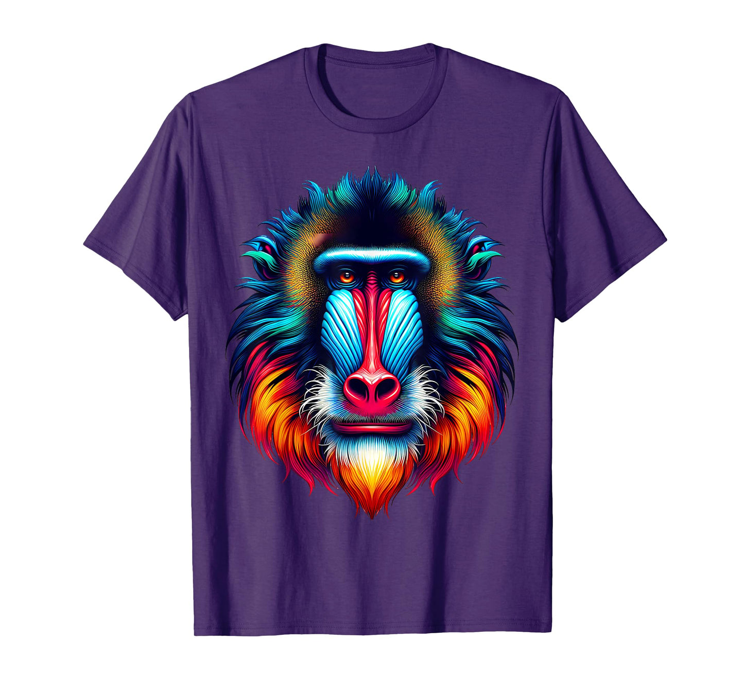 Cool Mandrill Monkey Spirit Animal Illustration Tie Dye Art T-Shirt