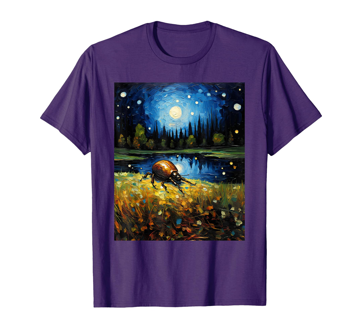 Surrealism Starry Night Dung Beetle Bug Lovers T-Shirt