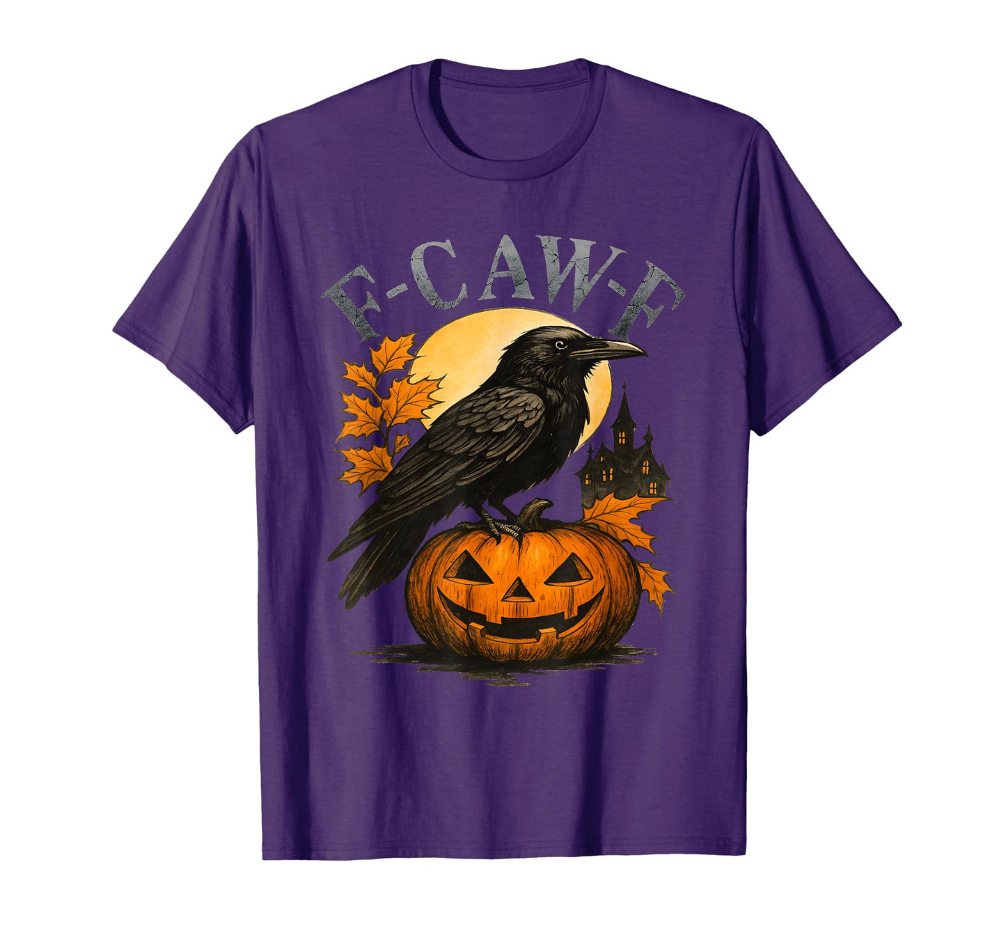 Black Crow, F-Caw-F Funny Black Bird Moon Gothic Adult Humor T-Shirt