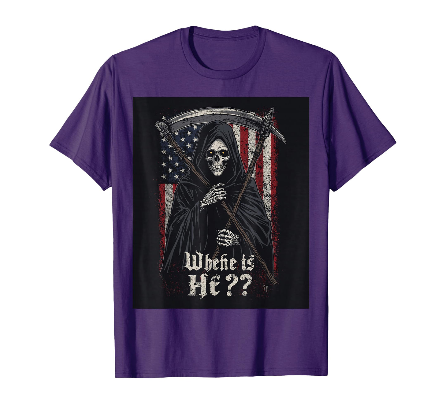 Gothic Grim Reaper Where is He?! – Dark Skeleton T-Shirt