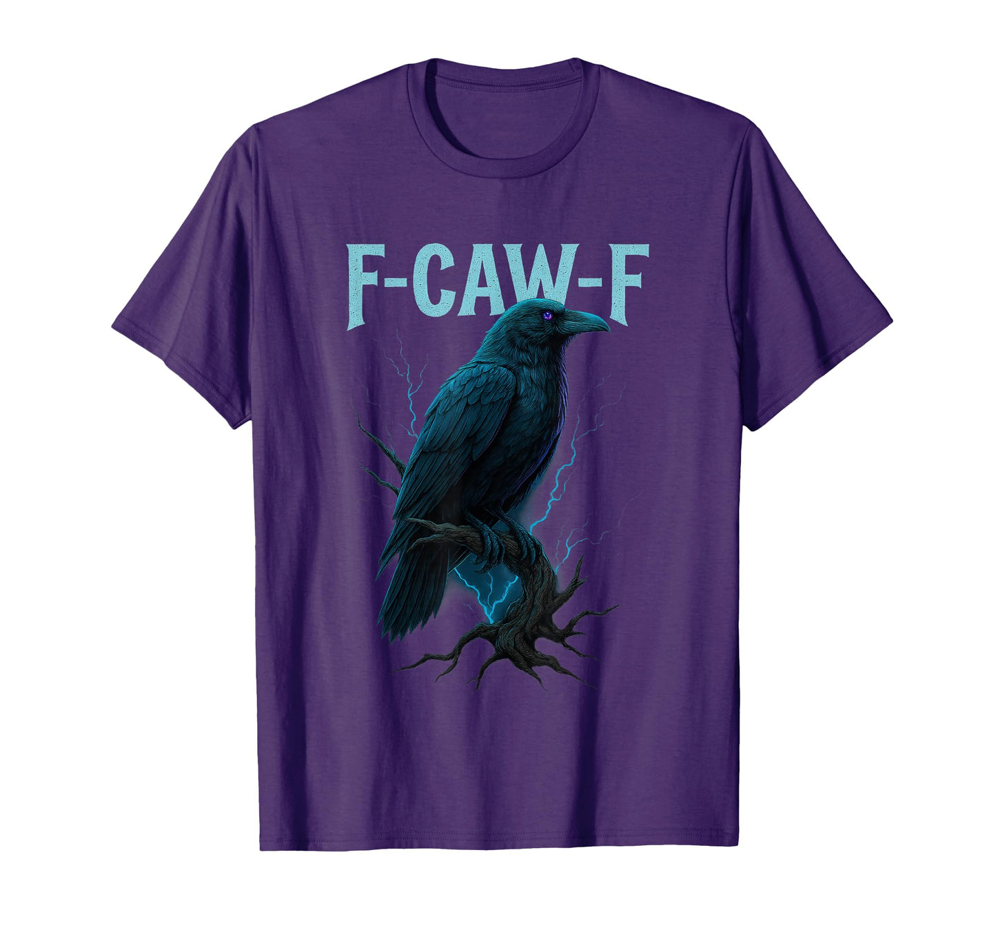 Gothic Raven Moon Art F-Caw-F Crow Pun Humor Design T-Shirt
