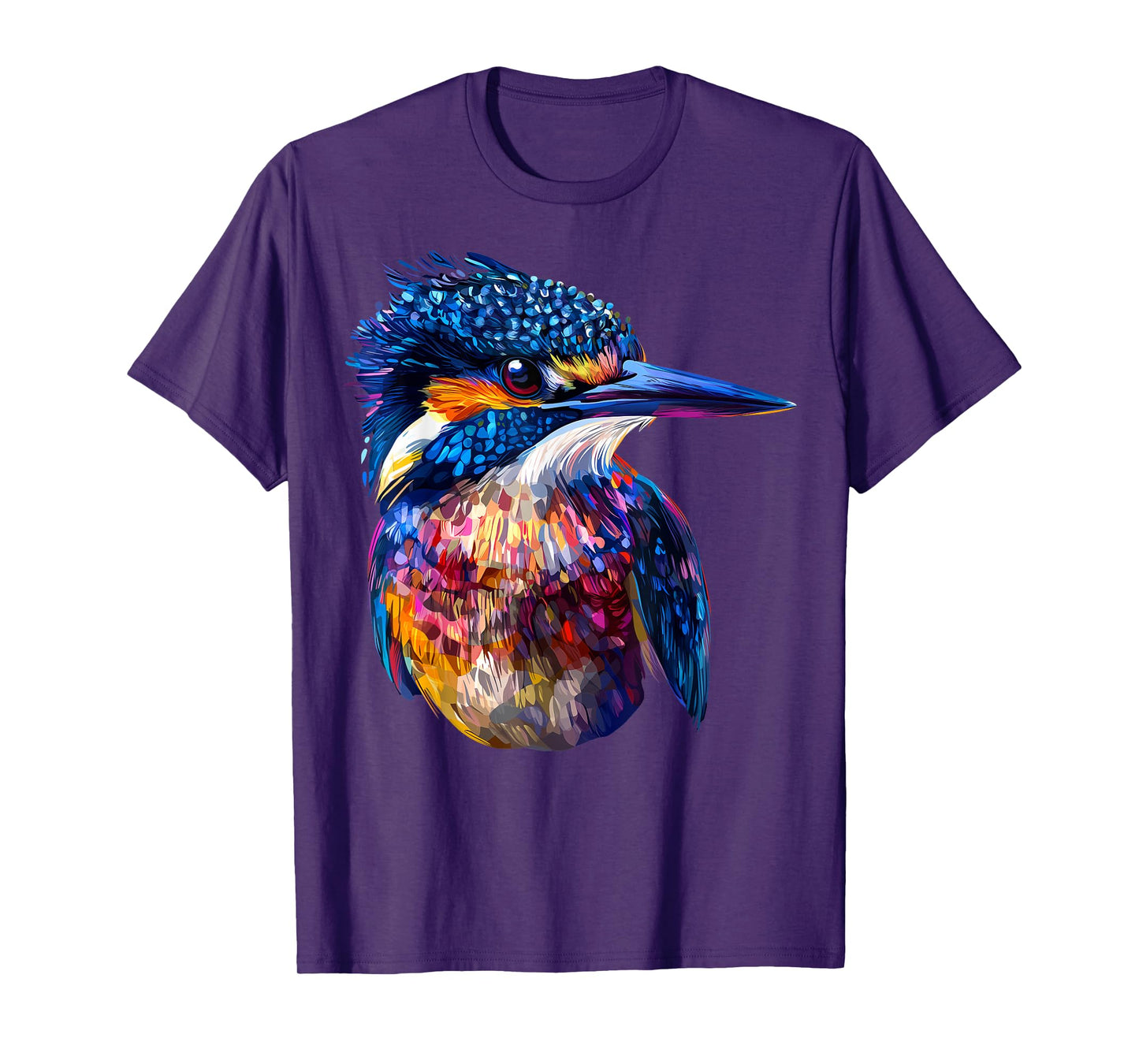 Colorful Belted Kingfisher Bird Animal Lover Men Women Black T-Shirt