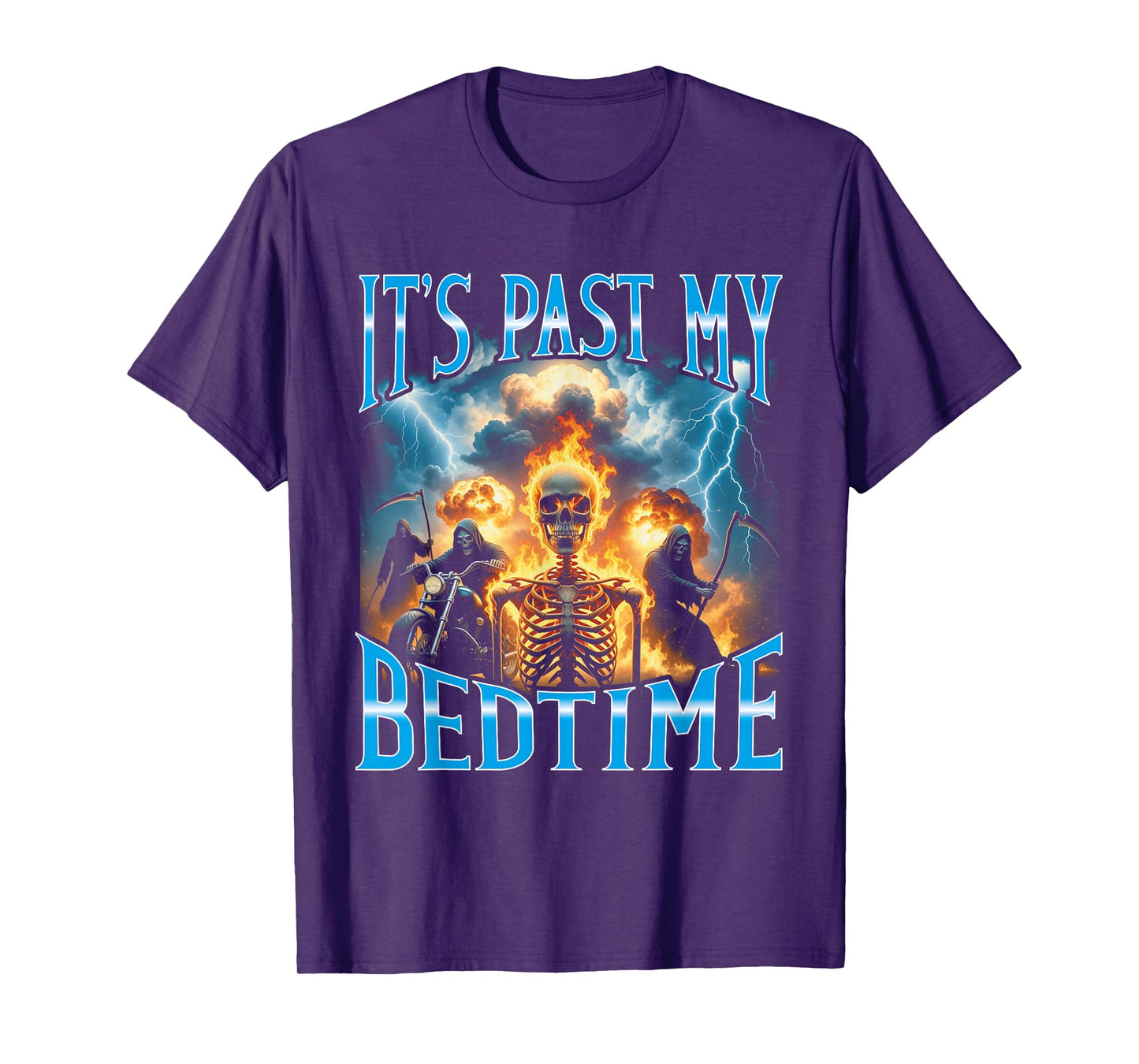 It's Past My Bedtime Funny Skeleton Meme Vintage Bootleg T-Shirt