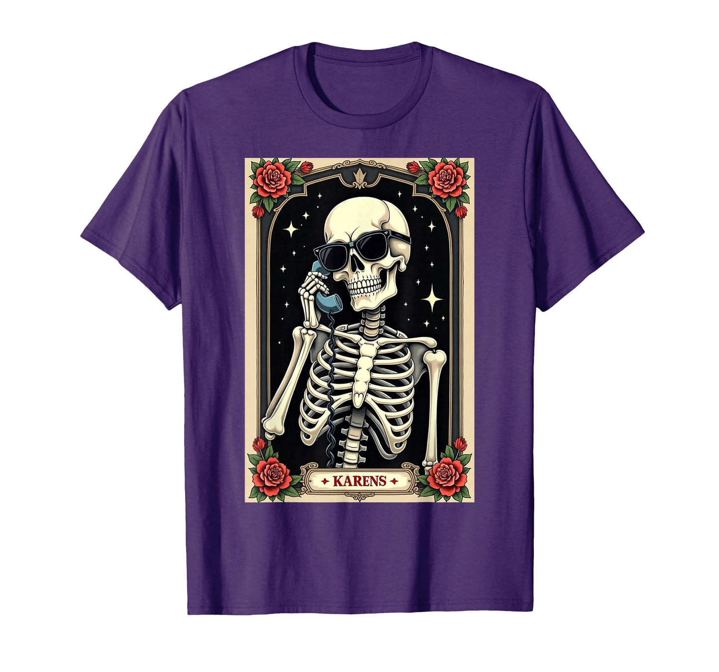 The Karen Tarot Card Skeleton Meme, Funny Spooky Halloween T-Shirt