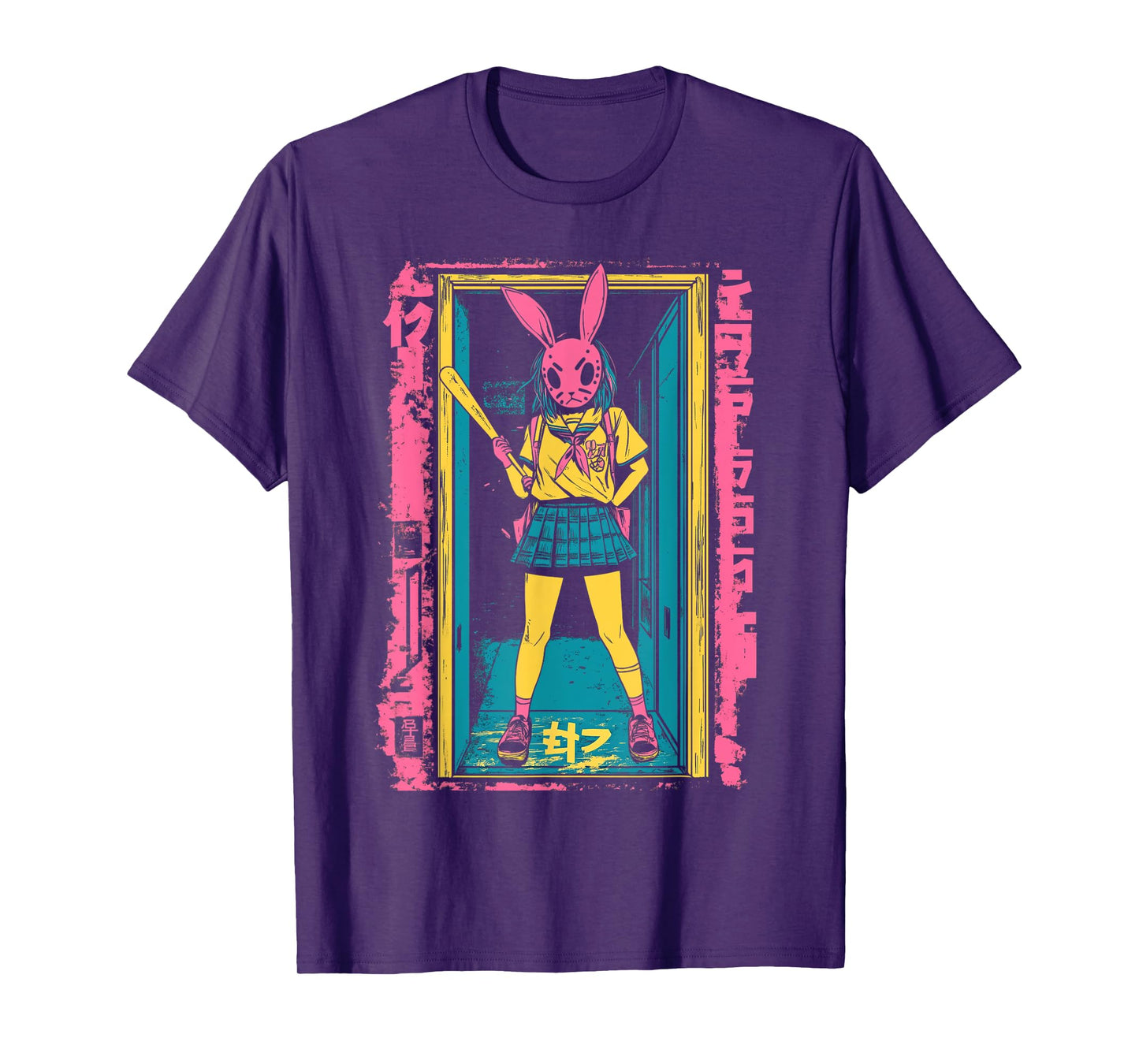 Creepy Girl Bunny Grunge Slasher Pastel Goth Anime Horror T-Shirt