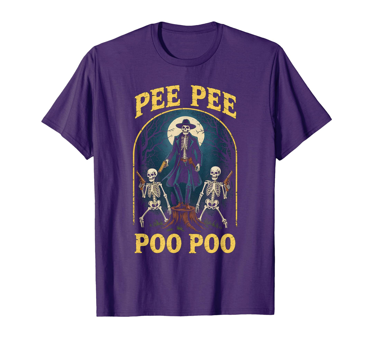 Skeleton Cowboy Pee Pee Poo Poo Western Humor Halloween T-Shirt