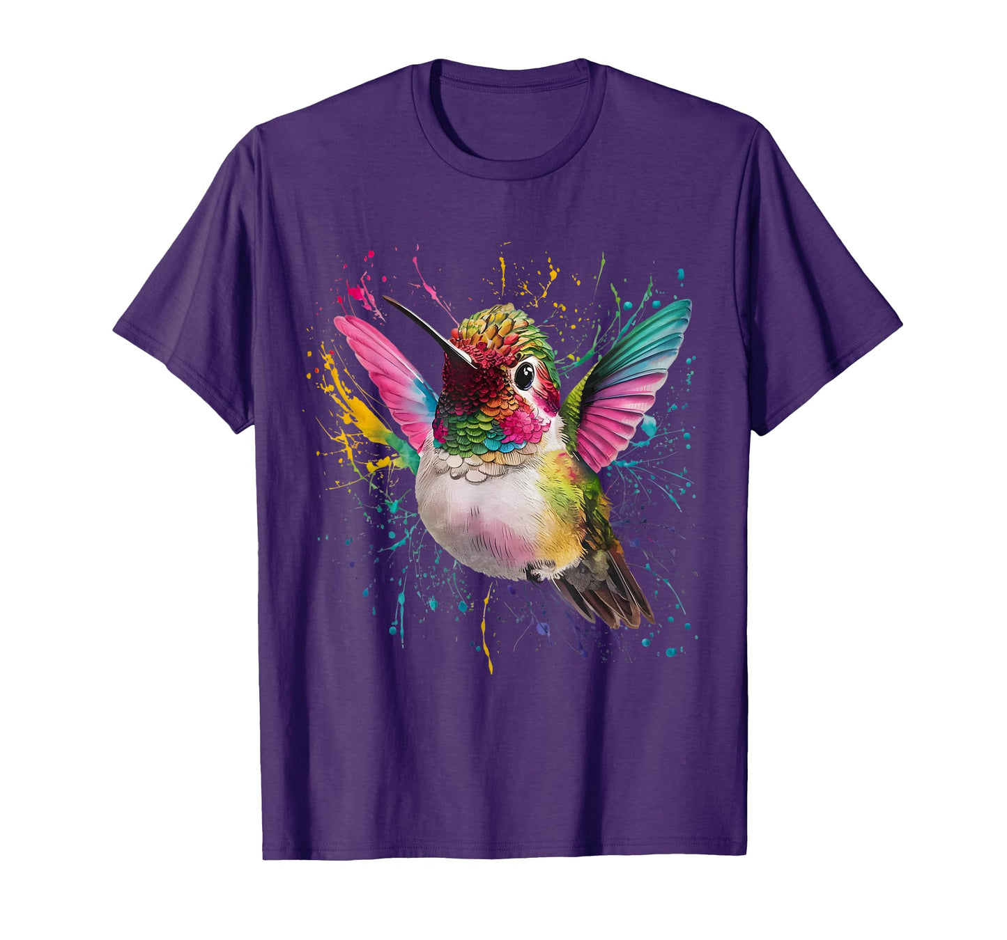 Hummingbird Men Woman Colorful Watercolor Hummingbird T-Shirt