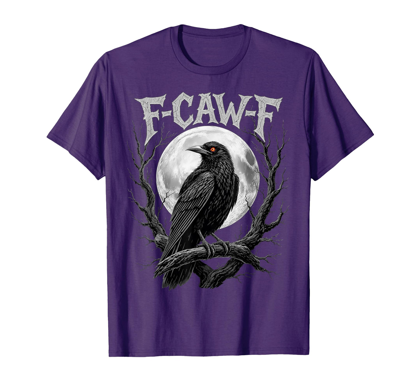 Black Crow F-Caw-F Funny Raven Gothic Adult Halloween Humor T-Shirt