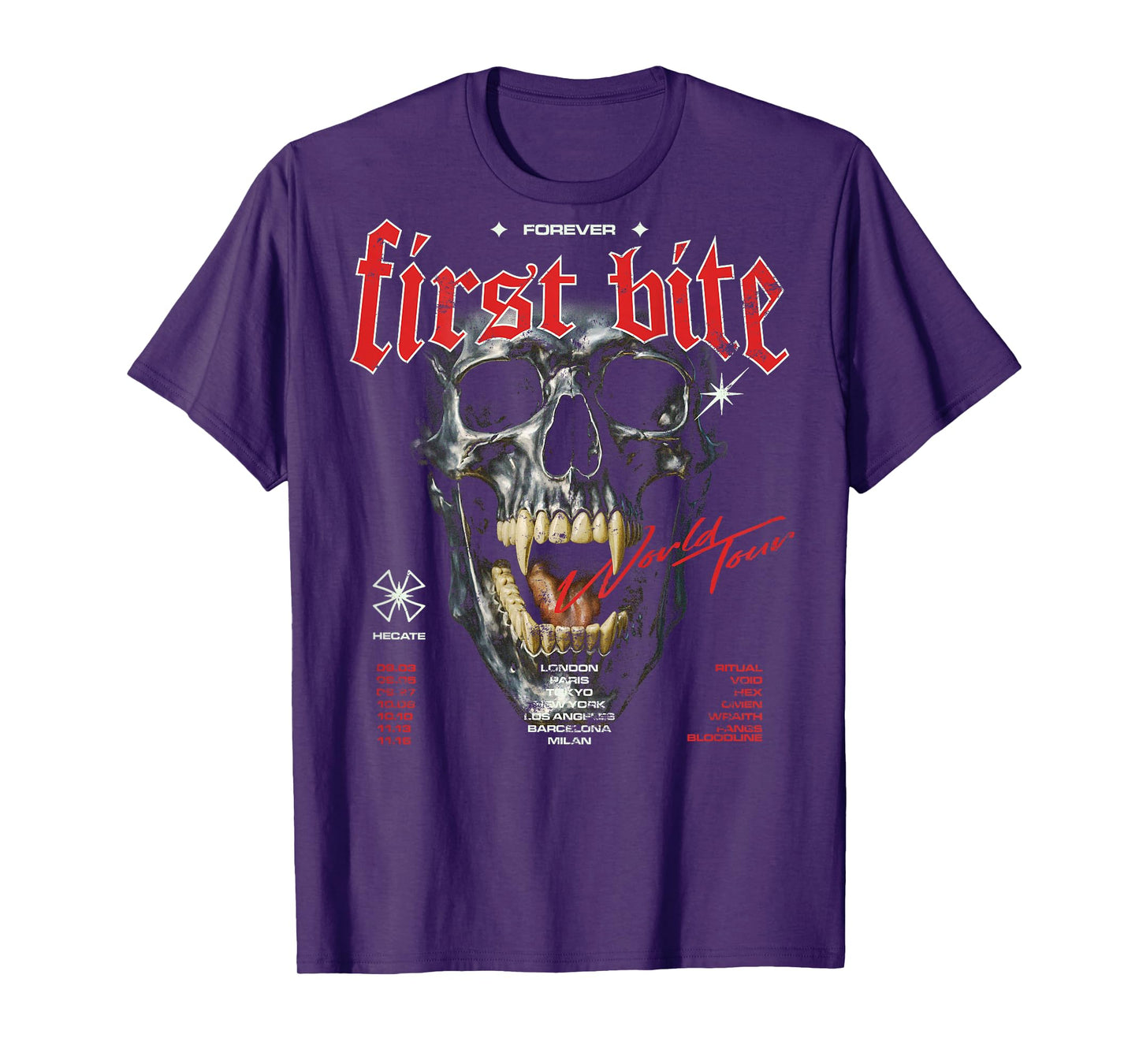 Skeleton Vampire Vintage Streetwear Urban Y2K Back Print T-Shirt