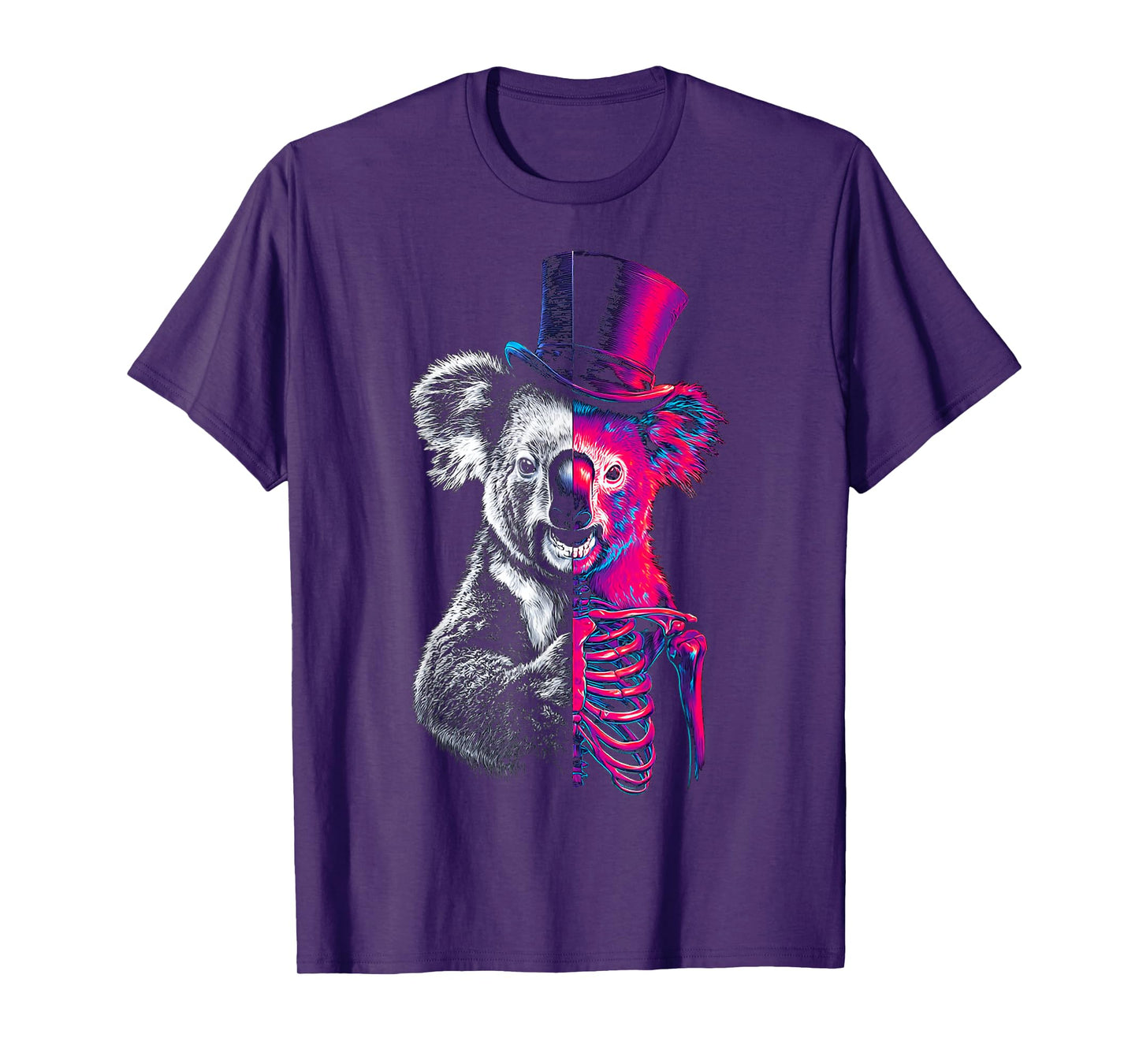 Halloween Koala Skeleton Magician Drawing Animal Halloween T-Shirt