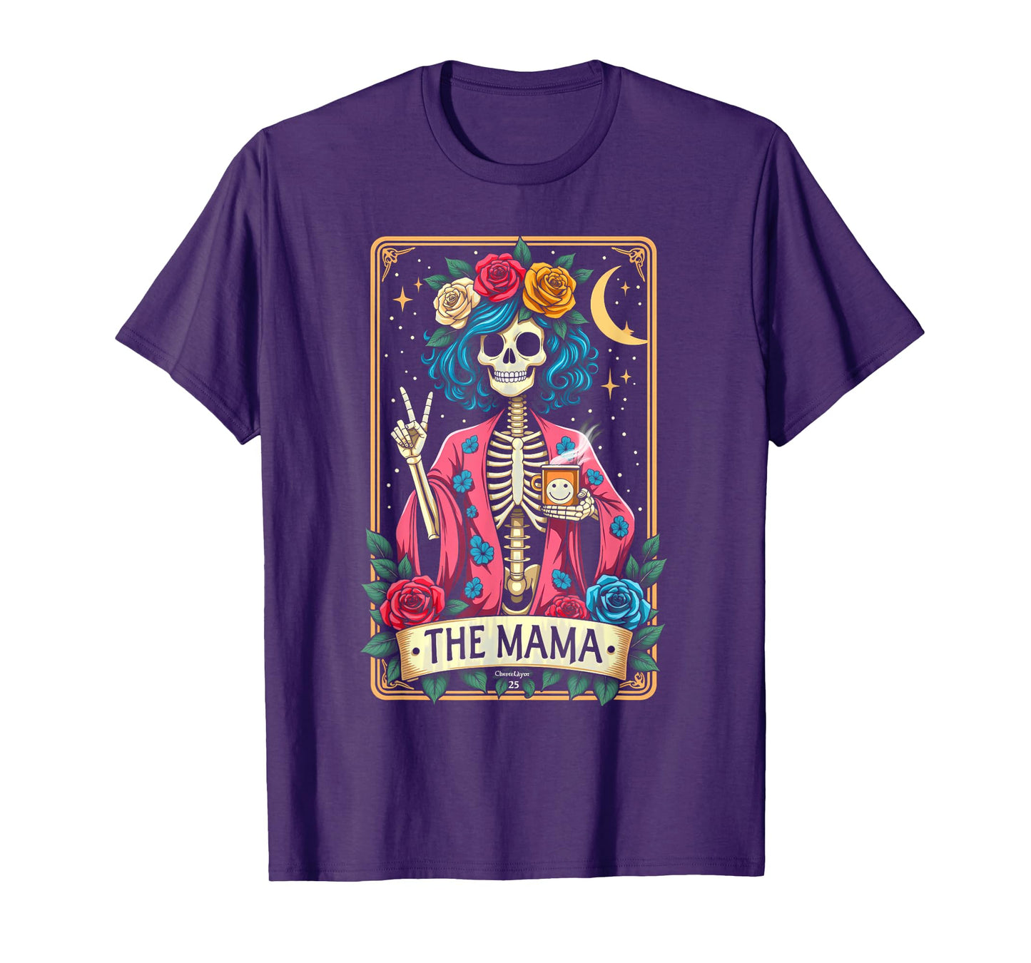 Gothic Tarot Card The Mama Skeleton Halloween T-Shirt