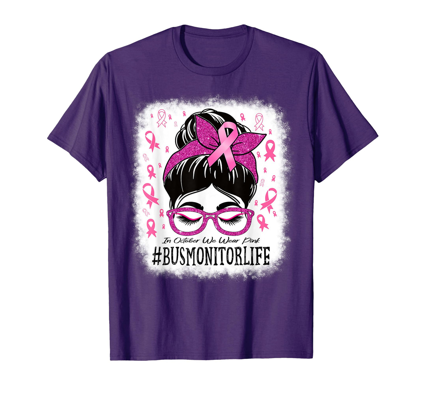 Bus Monitor In October We Wear Pink Breast Cancer Awareness T-Shirt