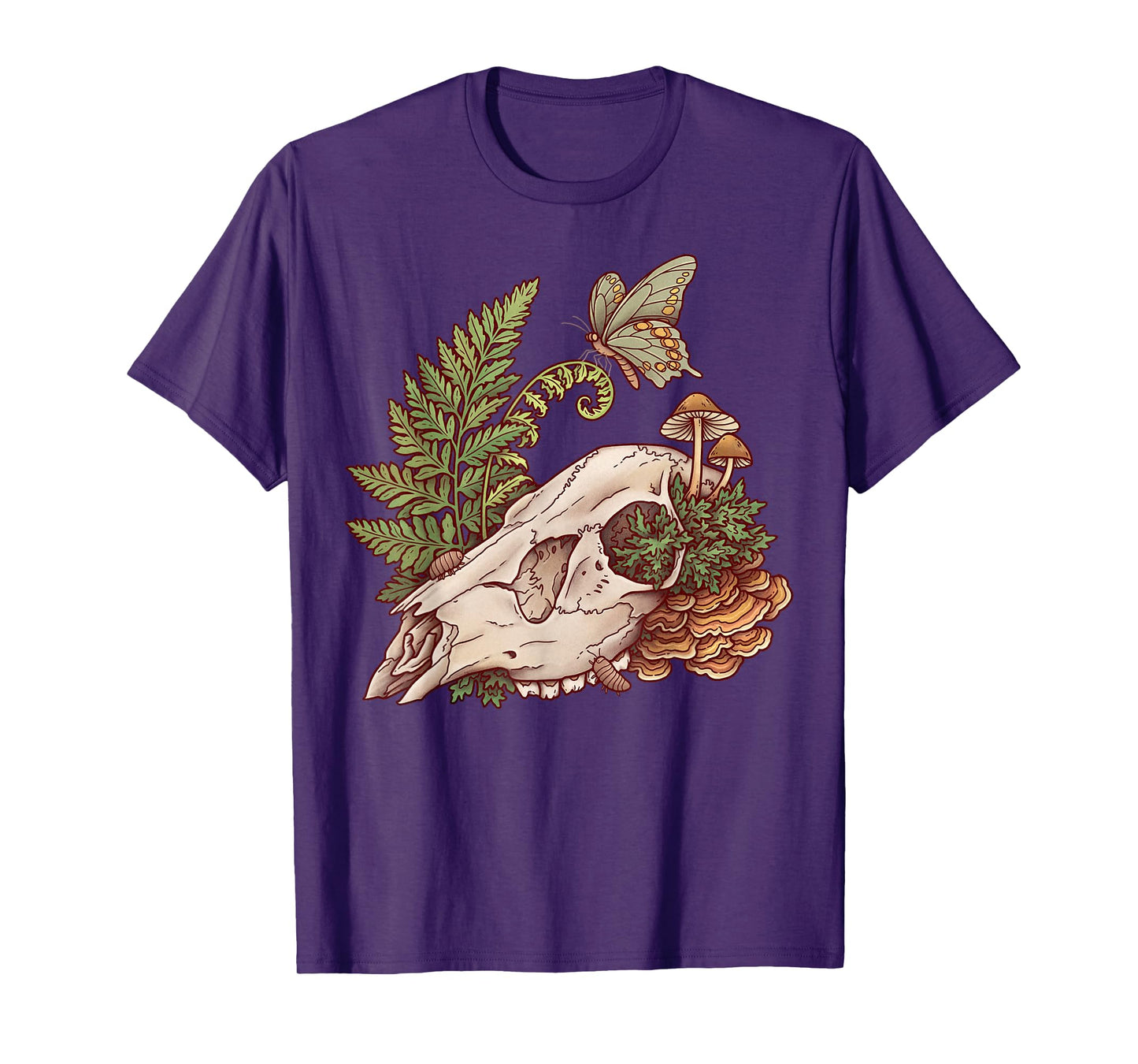 Deer Skull Vulture Culture Therian Furry Decay Green Witch T-Shirt