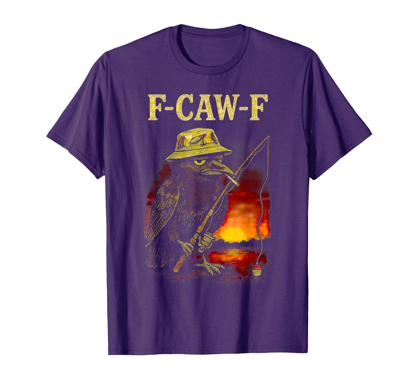 Funny Fisherman F Caw F Crow Fcawf Raven Fishing Bird F Awk T-Shirt