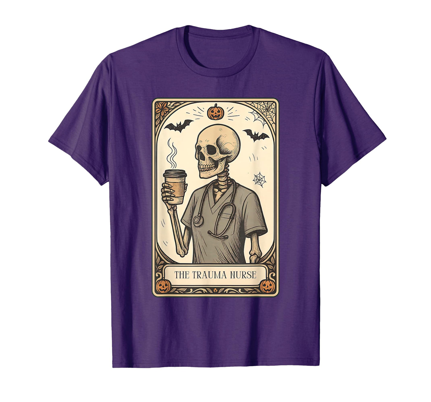 Trauma Nurse Tarot Card Skeleton Surgical ICU Witchy Vibes T-Shirt