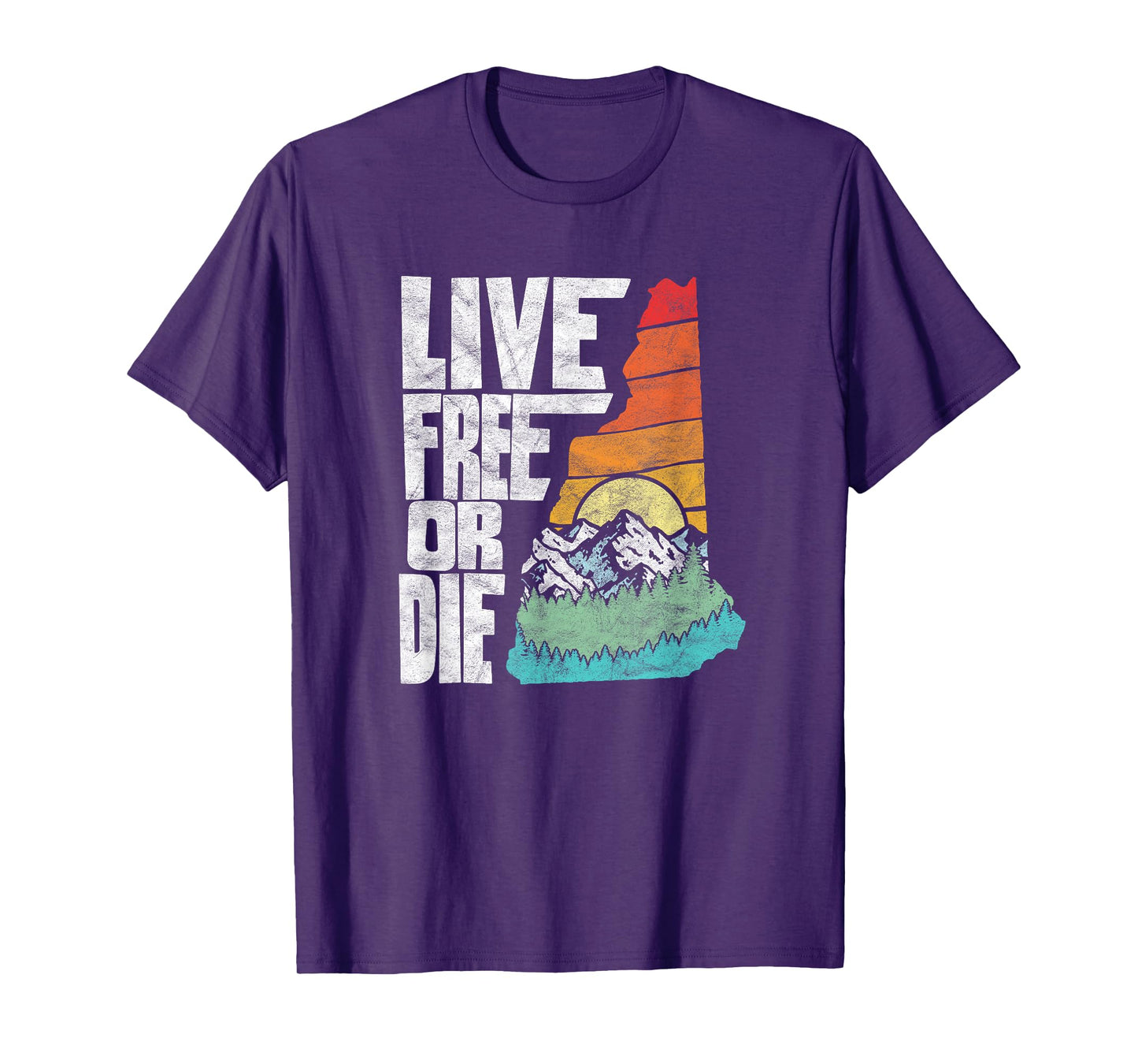 Live Free or Die Retro New Hampshire Nature Graphic T-Shirt