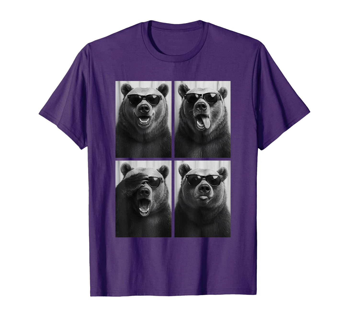 Cool Bears Sunglasses Forest Jungle Animal Selfie Booth T-Shirt