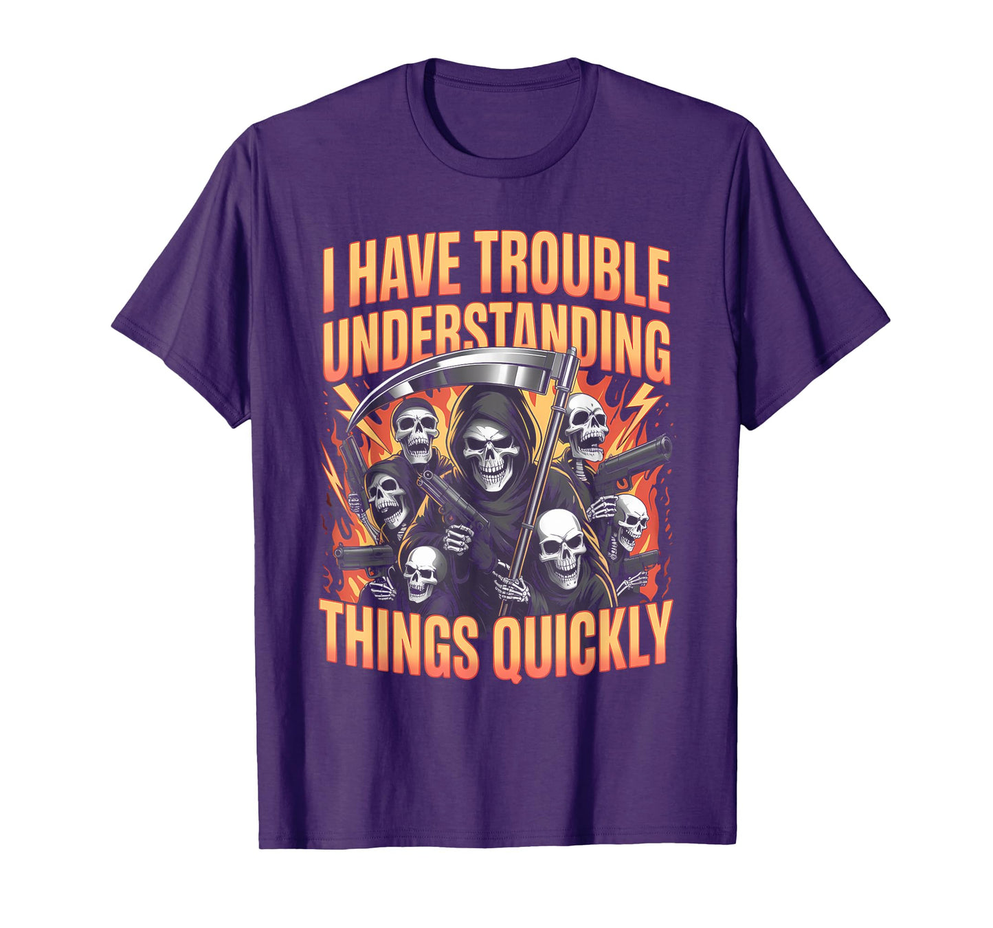 Trouble Understanding Funny Skeleton Meme Bootleg Unhinged T-Shirt