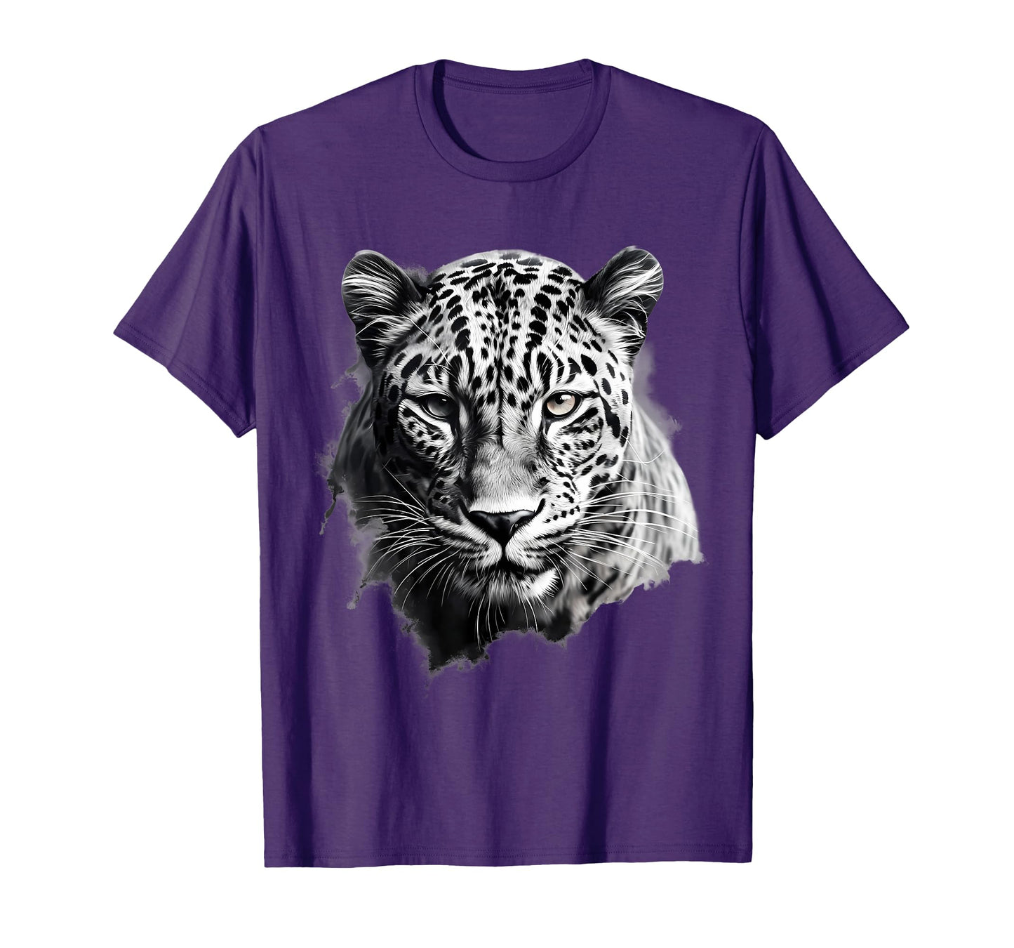 Leopard Drawing Animal Print Wildlife Nature Portrait Motif T-Shirt